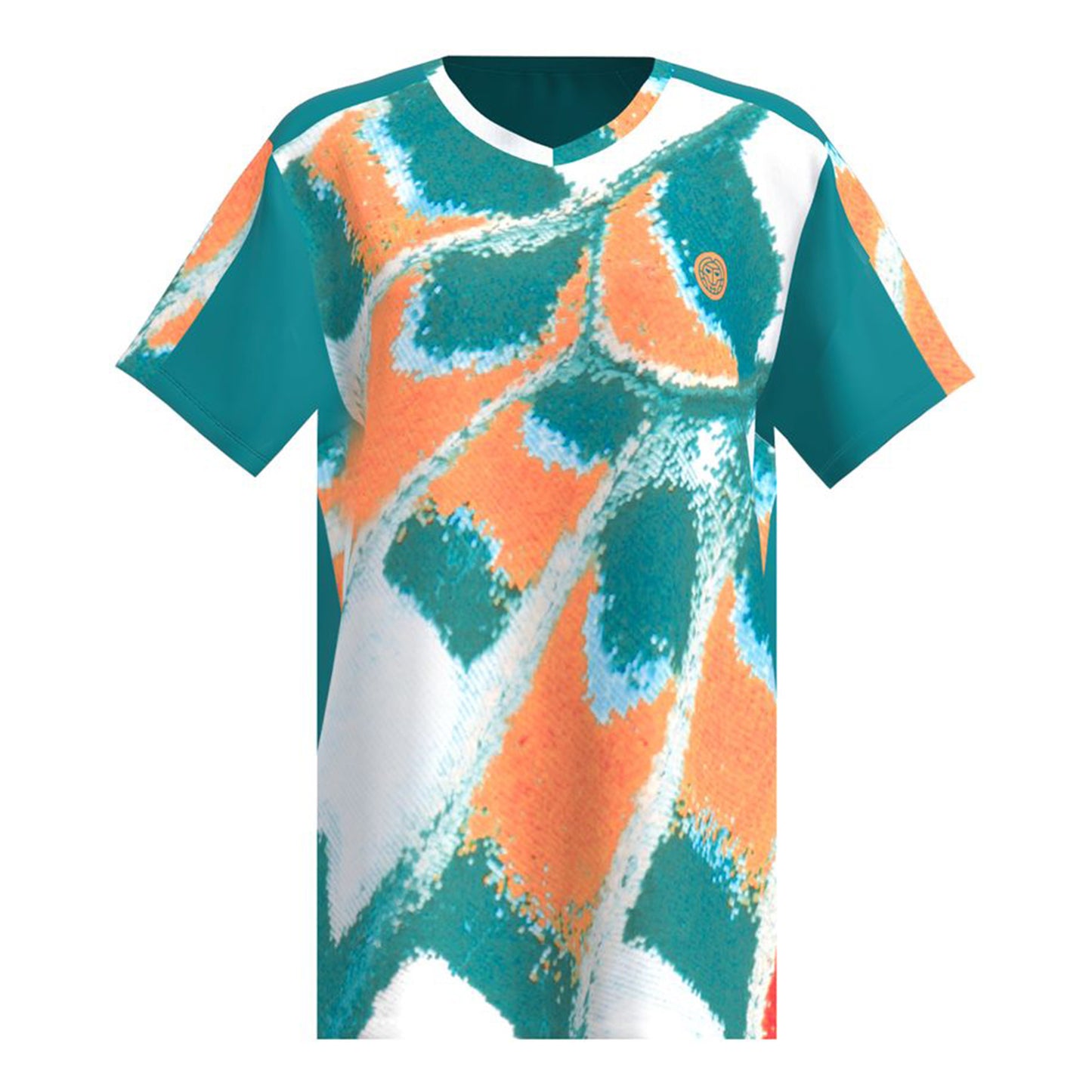 BIDI BADU Melbourne 2025 V-Neck T-shirt Heren-Petrolblauw,Oranje