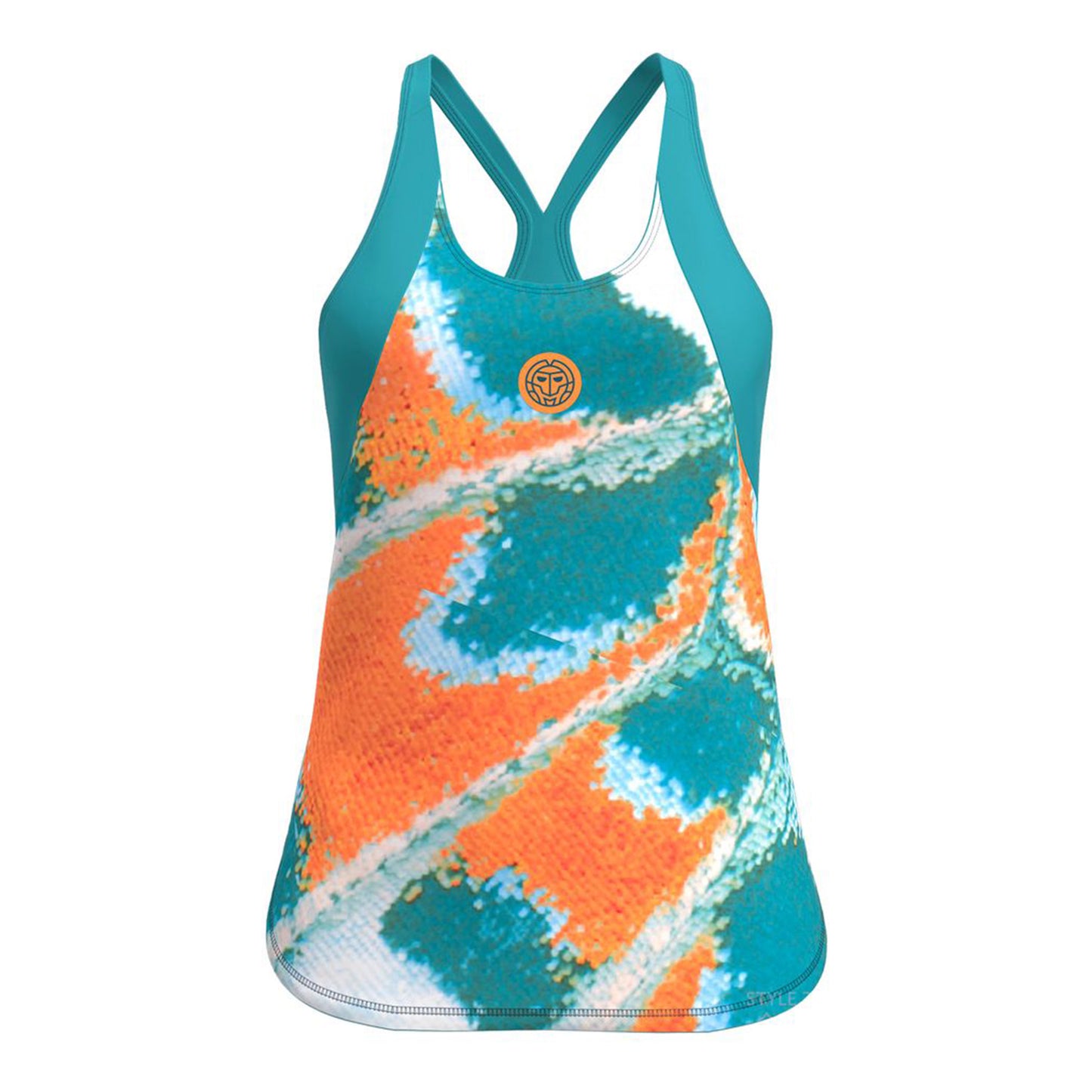 BIDI BADU Melbourne 2025 Débardeur Tank Top Femmes-Bleu Petrol, Orange