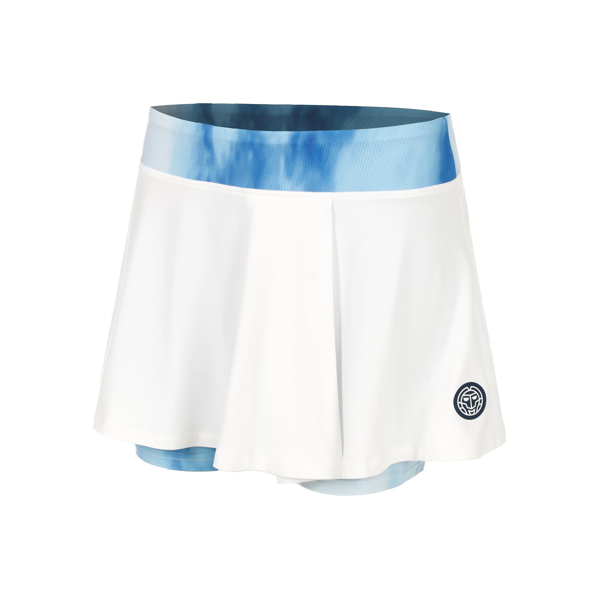 BIDI BADU Watercolour Printed Wavy Jupe Femmes-Blanc,Bleu