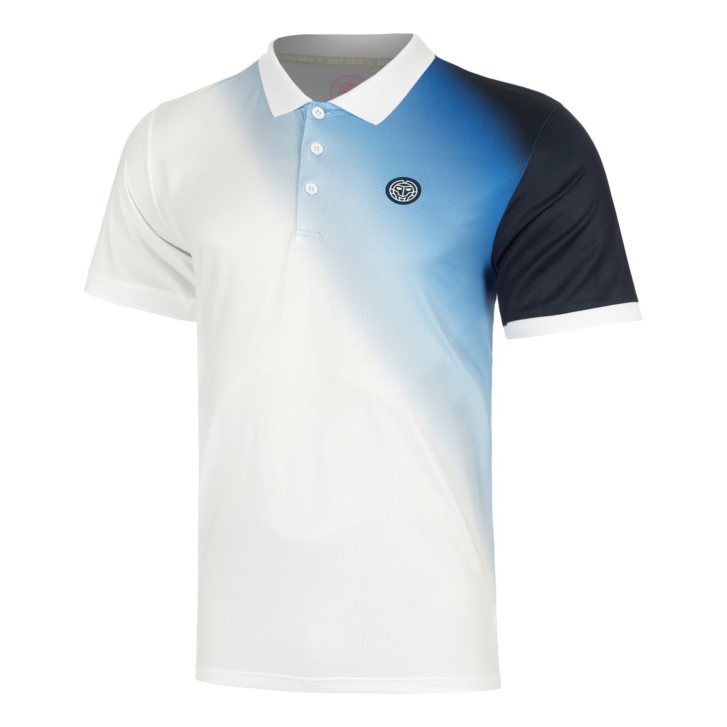 BIDI BADU Watercolour Polo Heren-Wit,Blauw