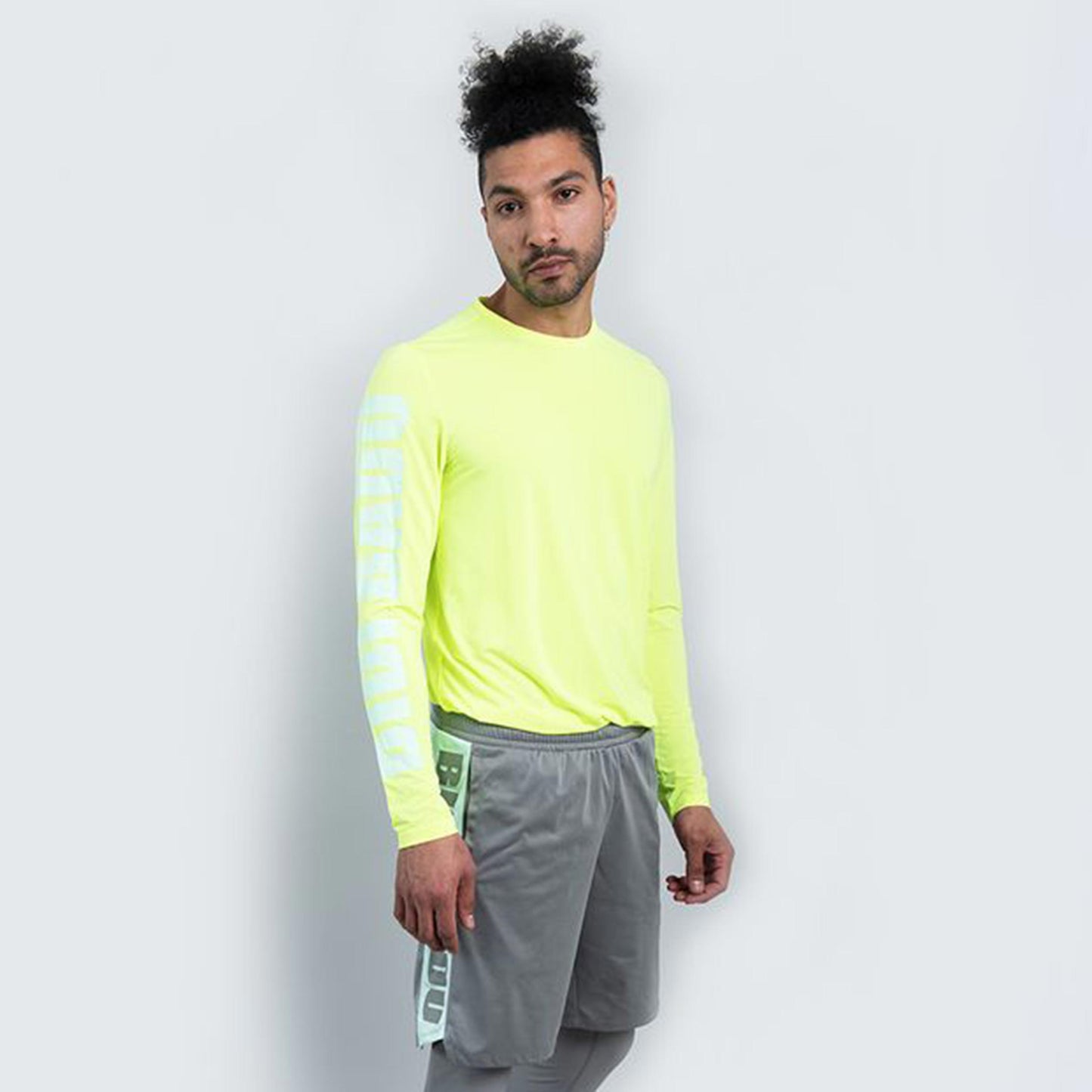 BIDI BADU Ventris Move Haut Manches Longues Hommes-Jaunes Fluo