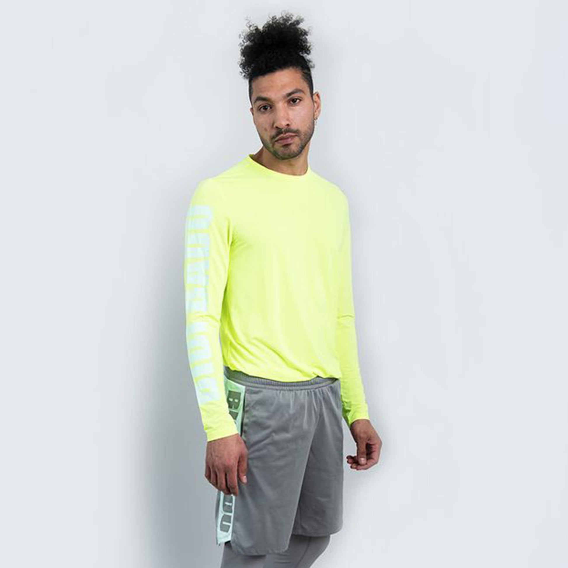 BIDI BADU Ventris Move Haut Manches Longues Hommes-Jaunes Fluo