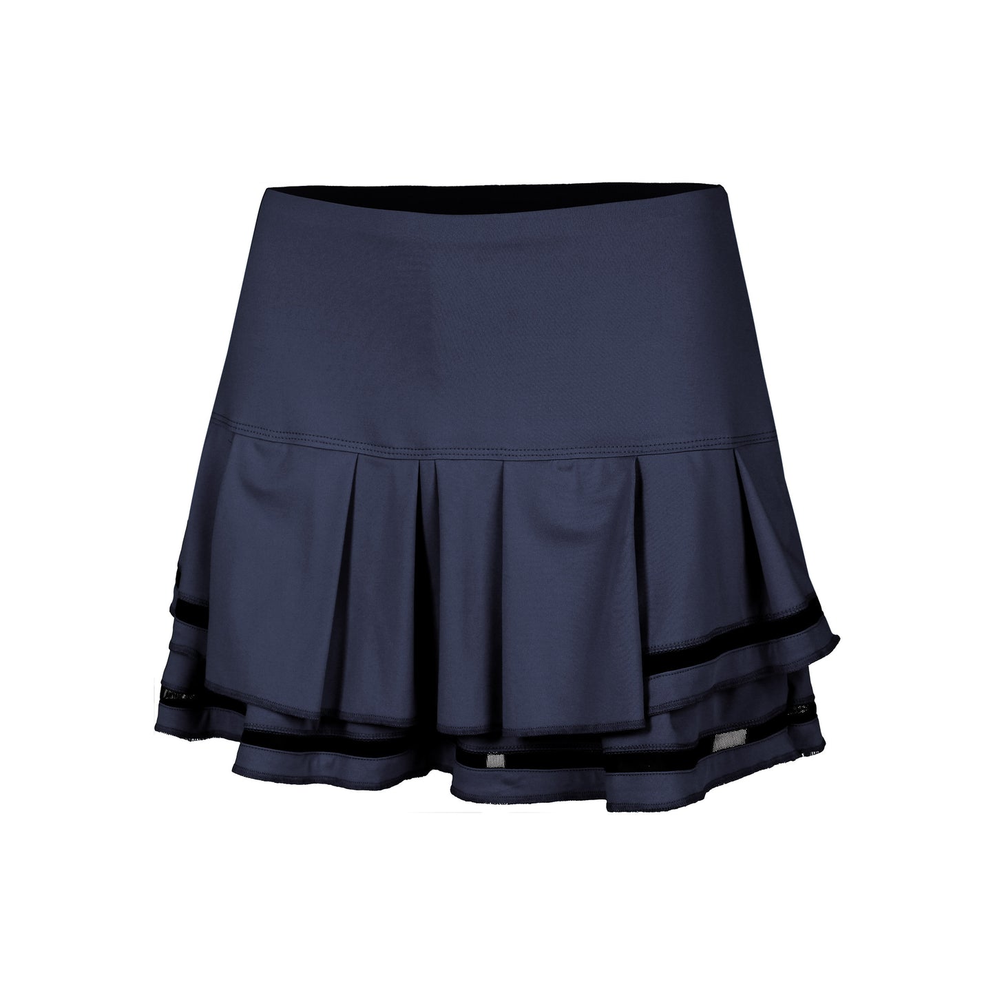 Lucky in Love Long Pleat Tier Rok Dames-Zwart,Blauw