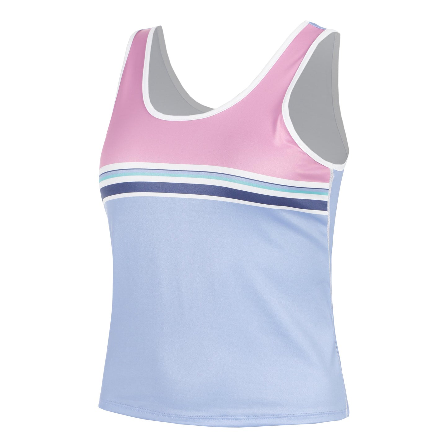 Lucky in Love Retrospective Tank Débardeur Tank Top Femmes-Bleu Clair,Rosé