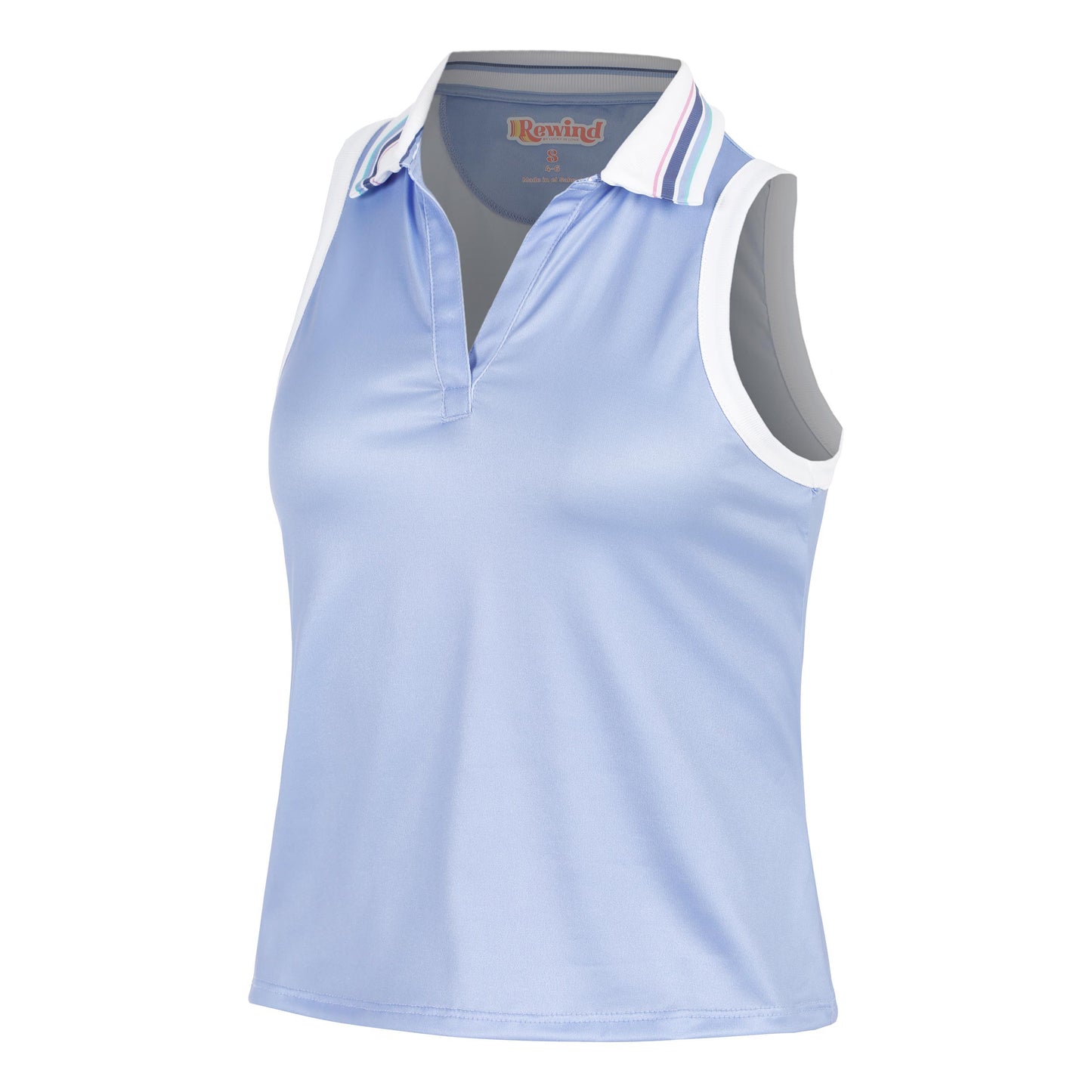 Lucky in Love Timeless Sleeveless Polo Dames-Lichtblauw