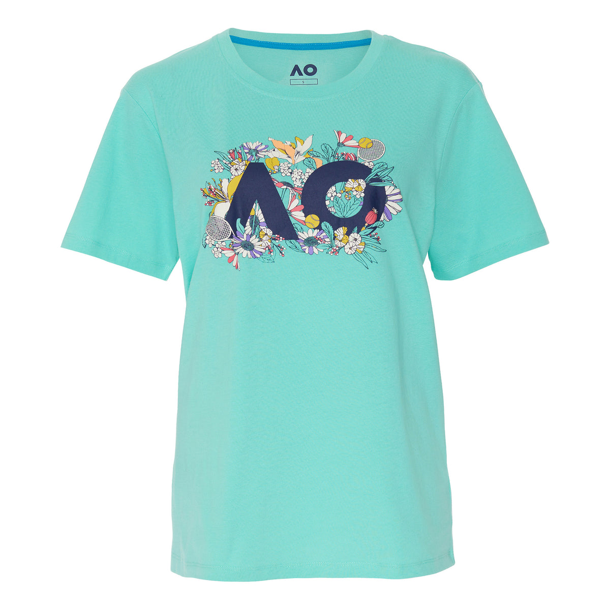 Australian Open AO Floral Logo T-shirt Femmes - turquoise, multicouleur