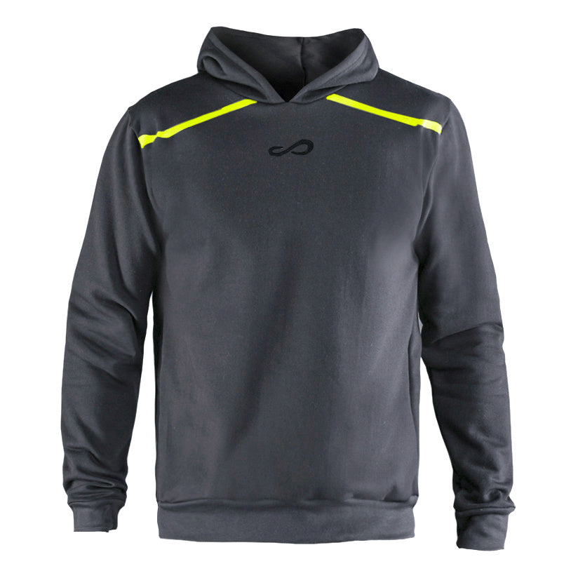 Endless Rush Sweater met capuchon Heren - donkergrijs, neongeel