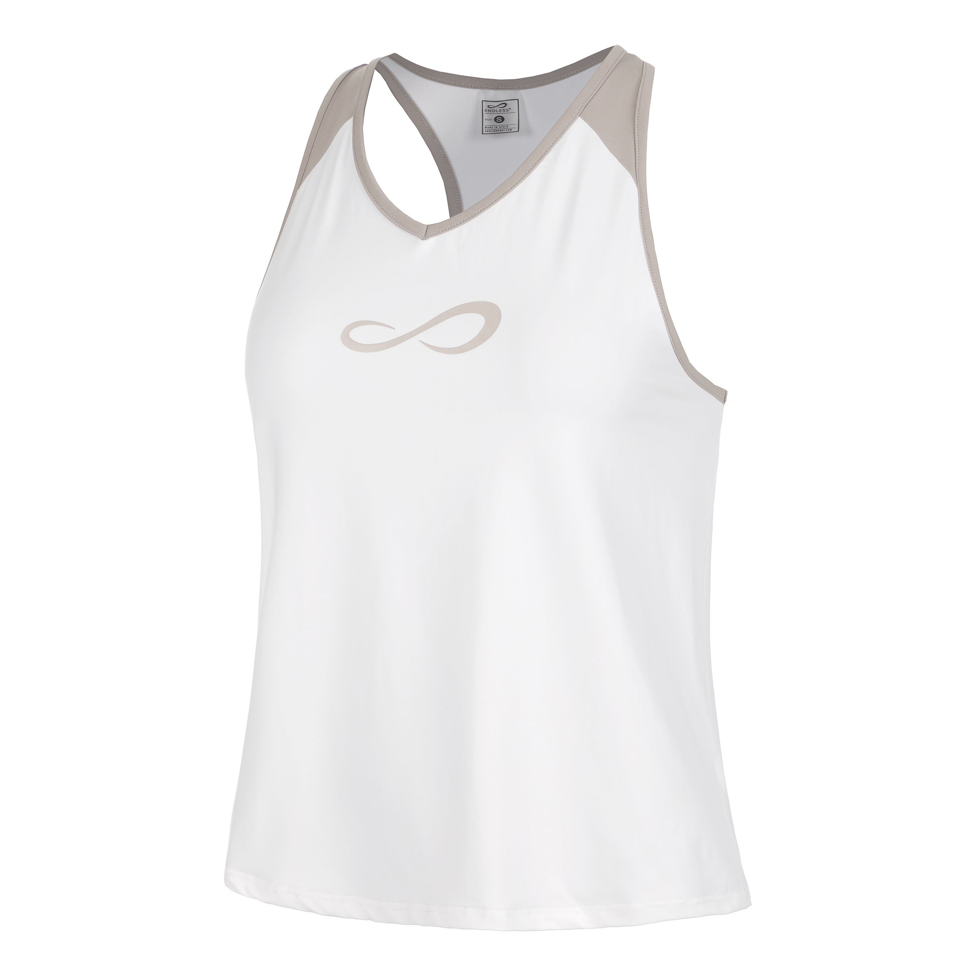 Endless Speed V Tanktop Dames - wit, beige