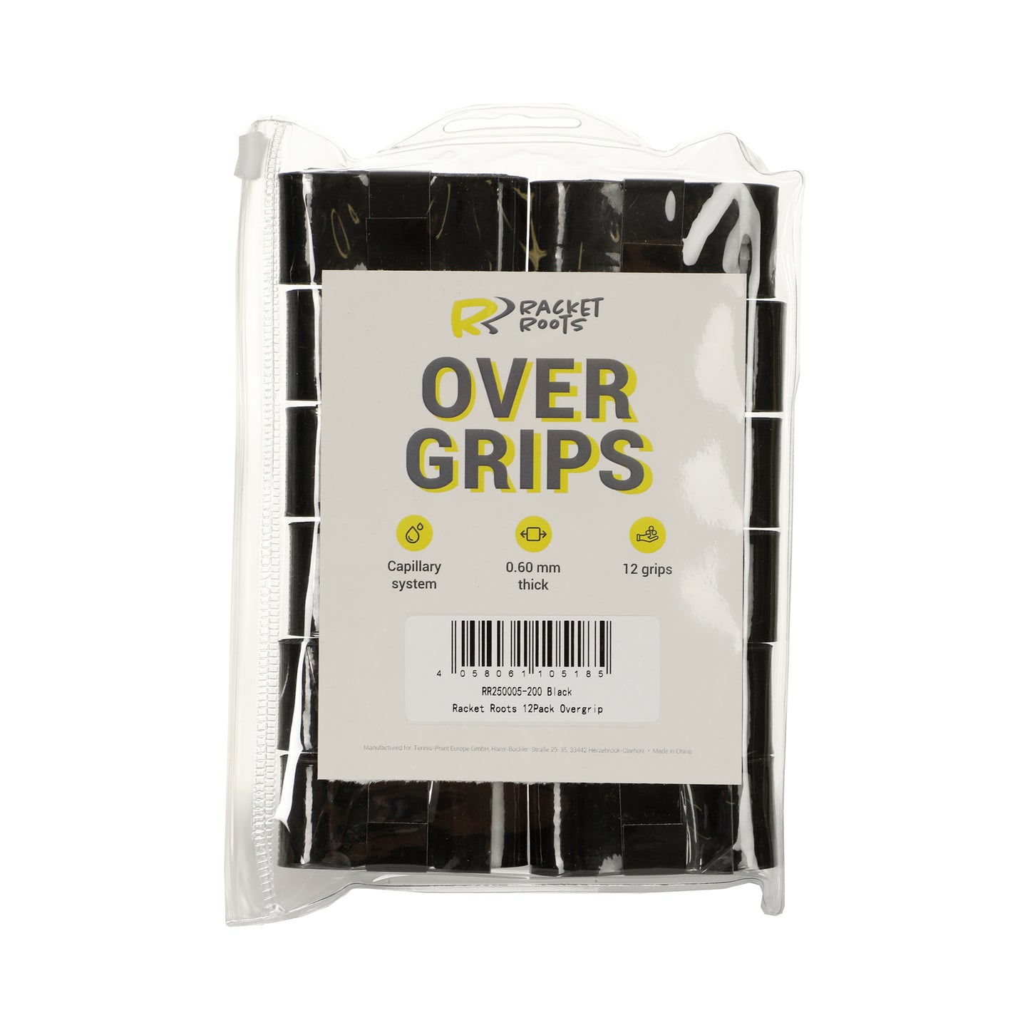 Racket Roots RR Grip Verpakking 12 Stuks-Zwart