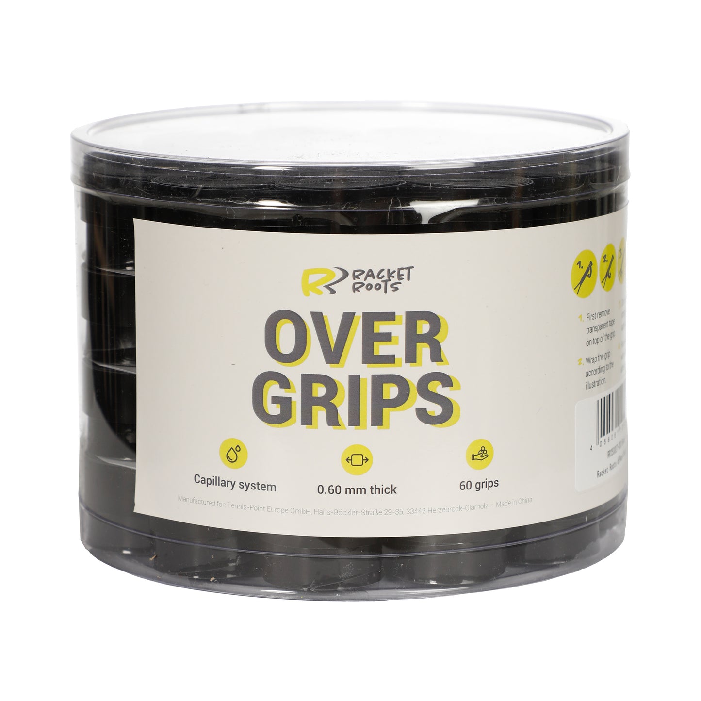 Racket Roots RR Grip Box De 60 Balles-Noir