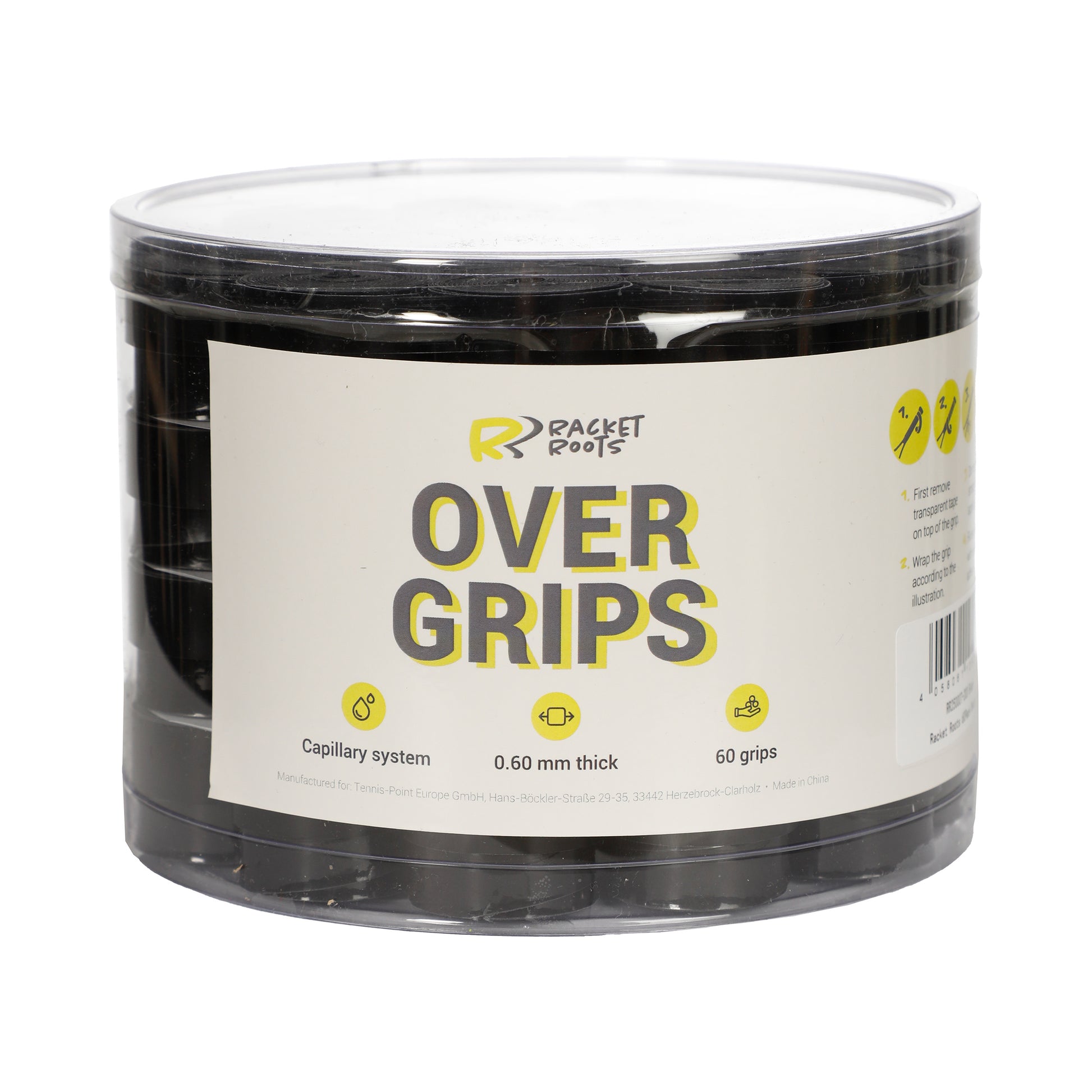Racket Roots RR Grip Box De 60 Balles-Noir