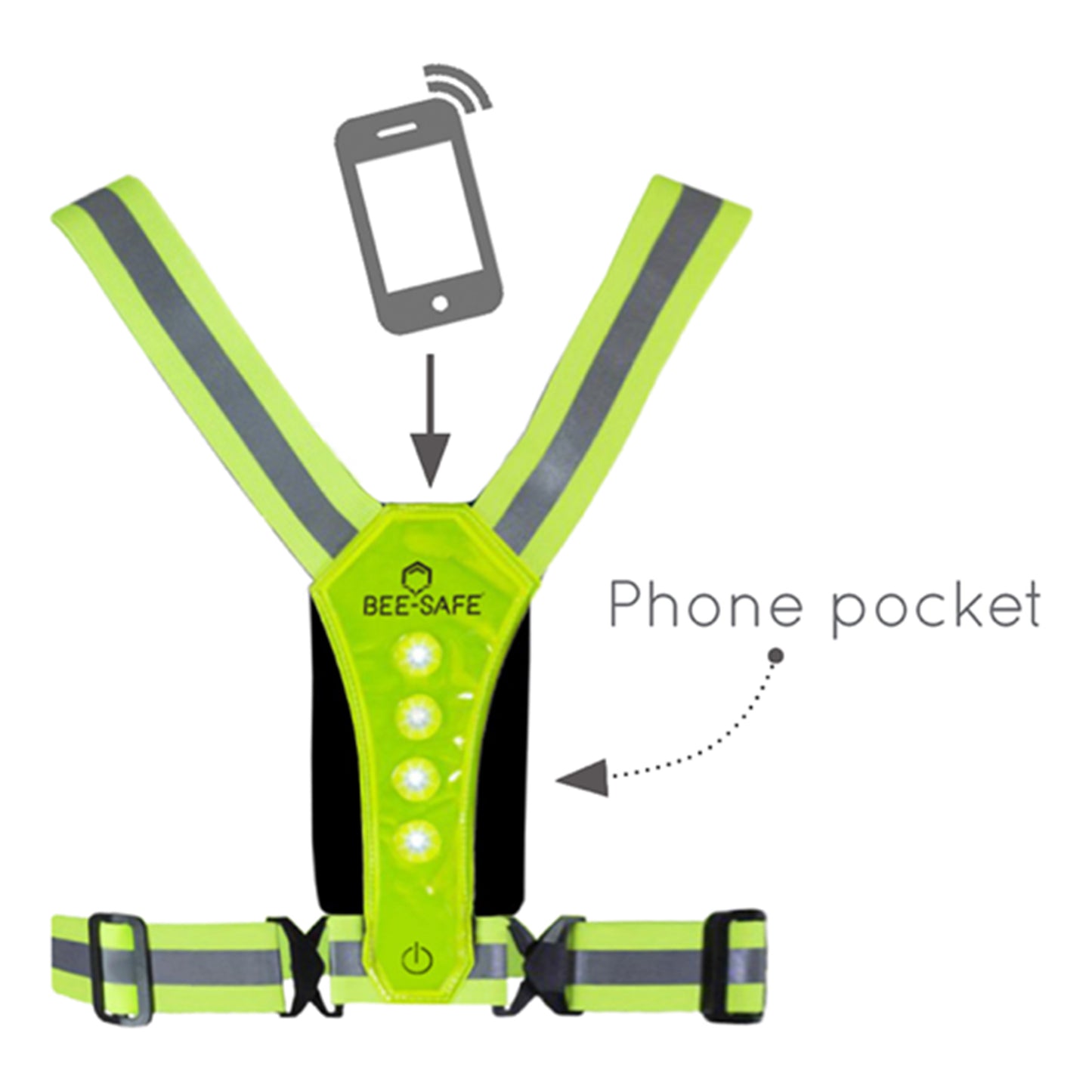 Bee-Safe Led Harness Phone Pocket Système d'éclairage