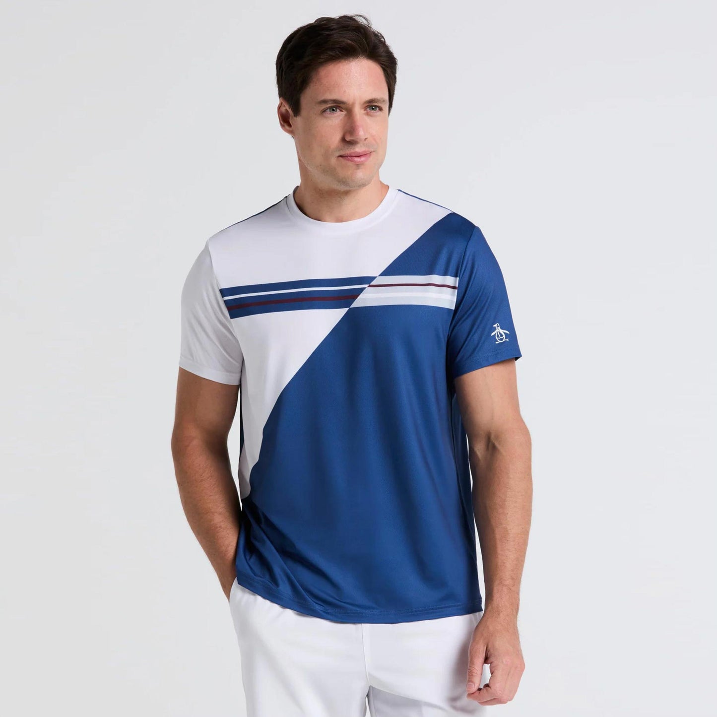 Original Penguin Performance Crew T-shirt Heren-Blauw,Wit