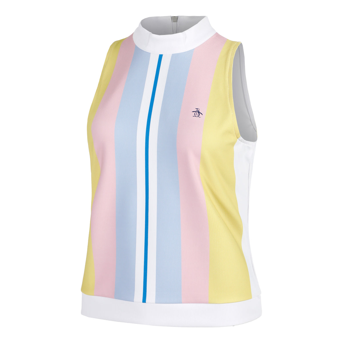 Original Penguin Striped Ribbed Débardeur Tank Top Femmes-Blanc