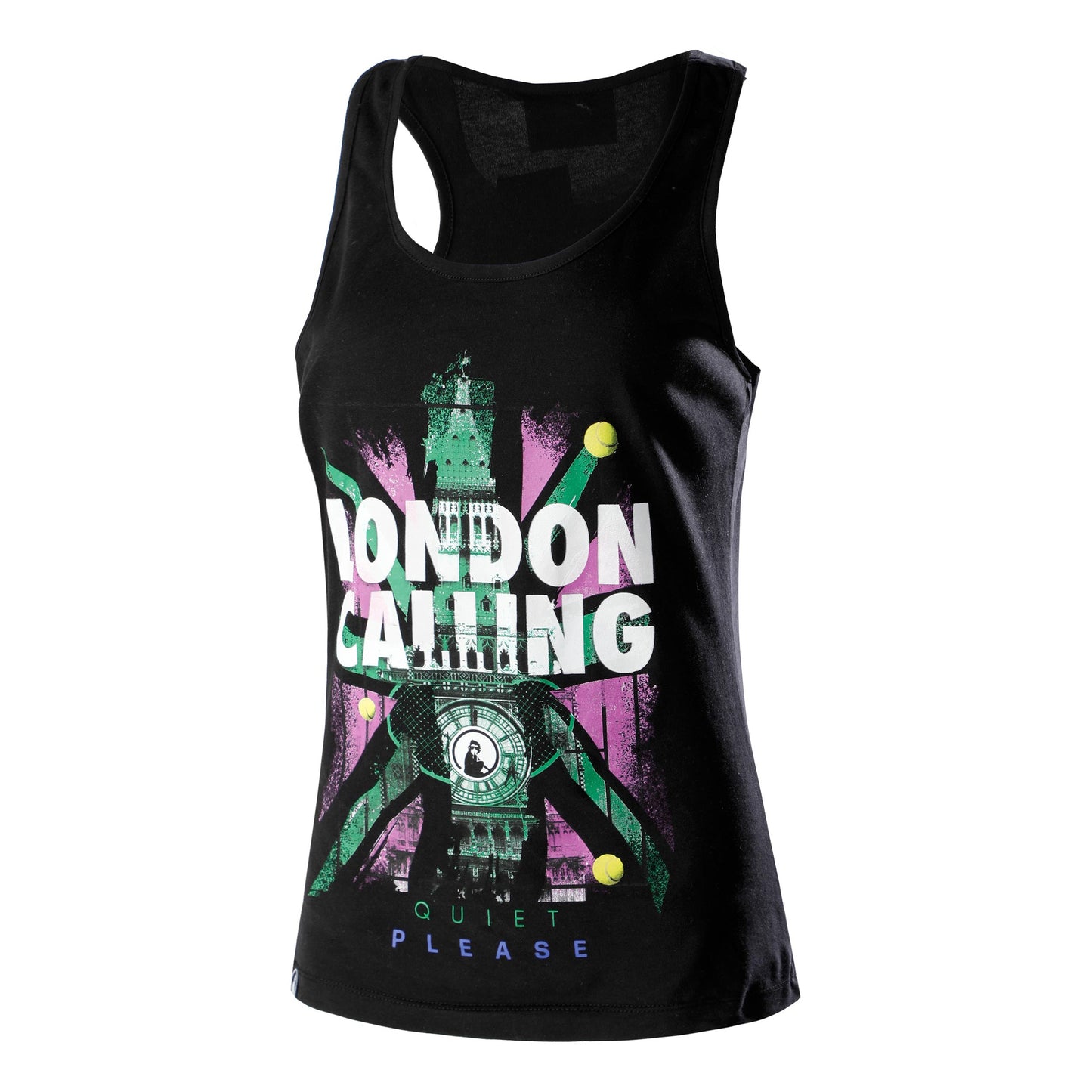Quiet Please London Calling Tanktop Dames - zwart, veelkleurig