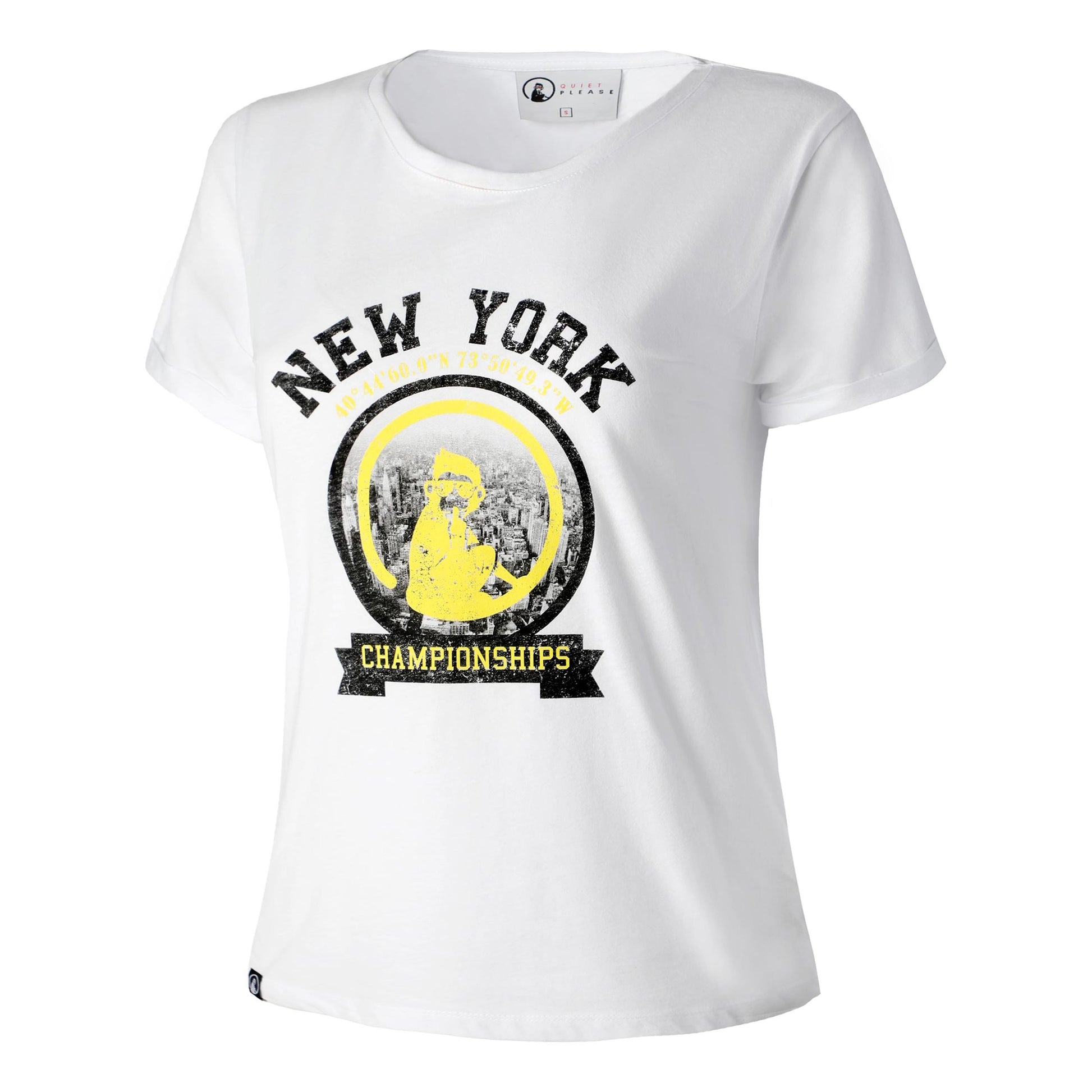 Quiet Please New York Championships T-shirt Dames - wit, veelkleurig
