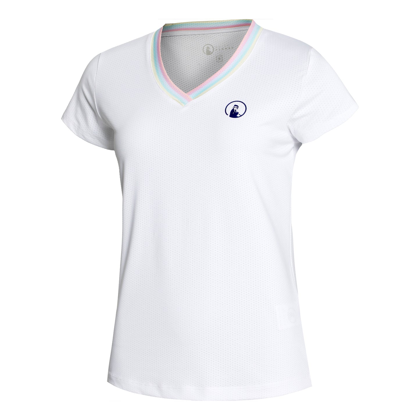 Quiet Please V-Neck T-shirt Dames - wit, veelkleurig