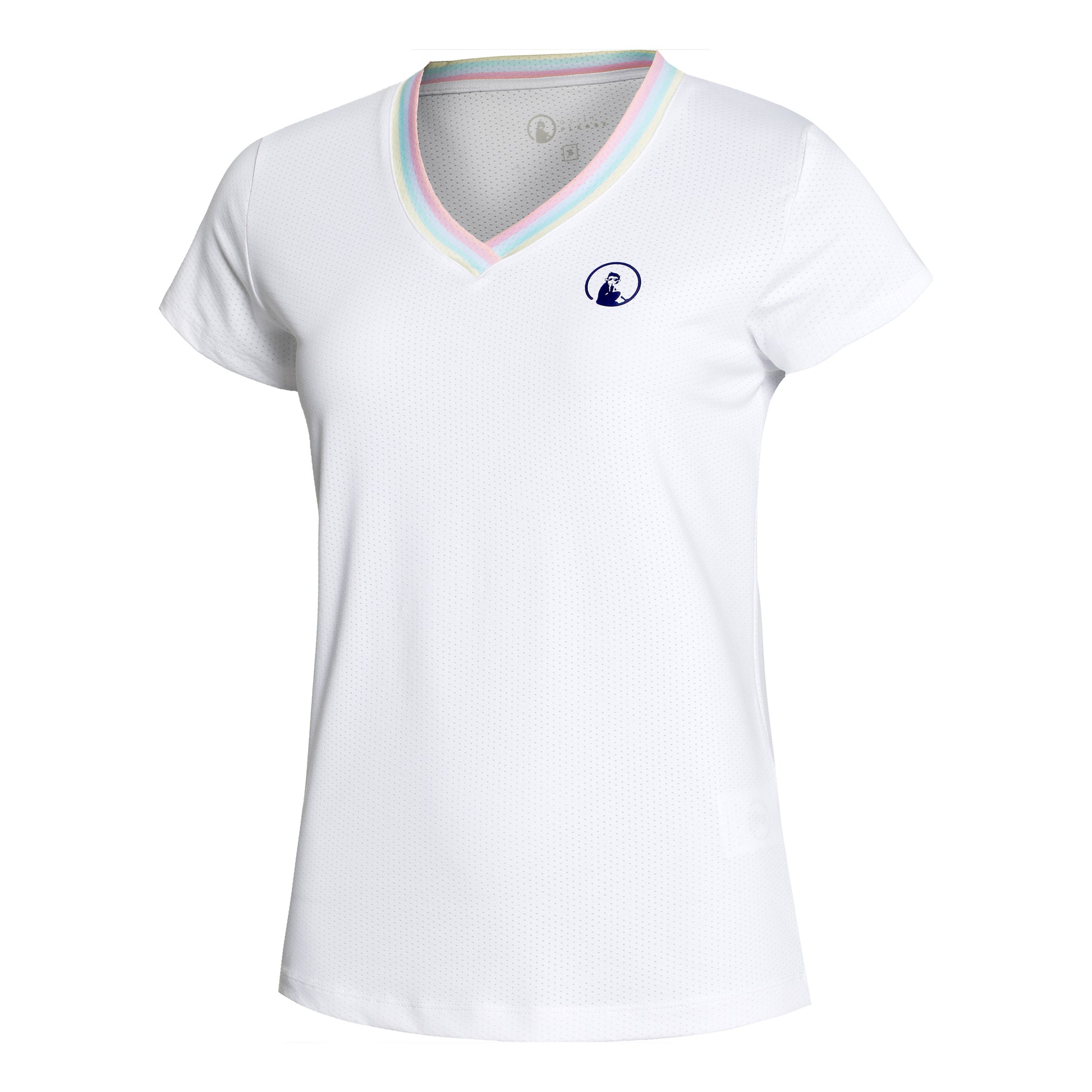 Quiet Please V-Neck T-shirt Dames - wit, veelkleurig