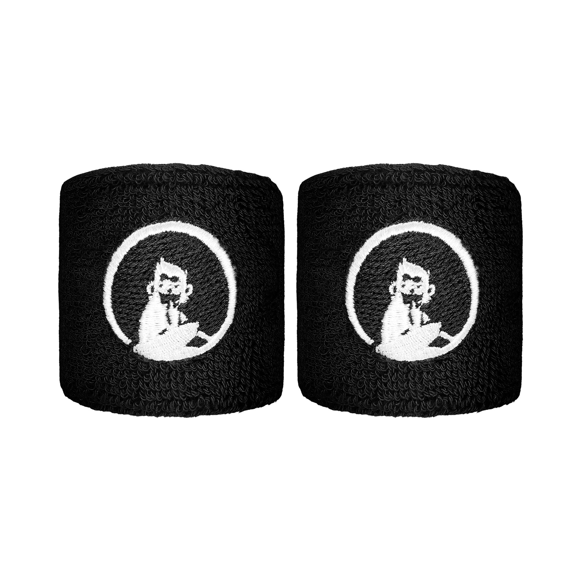 Quiet Please Zweetband Verpakking 2 stuks kort - zwart