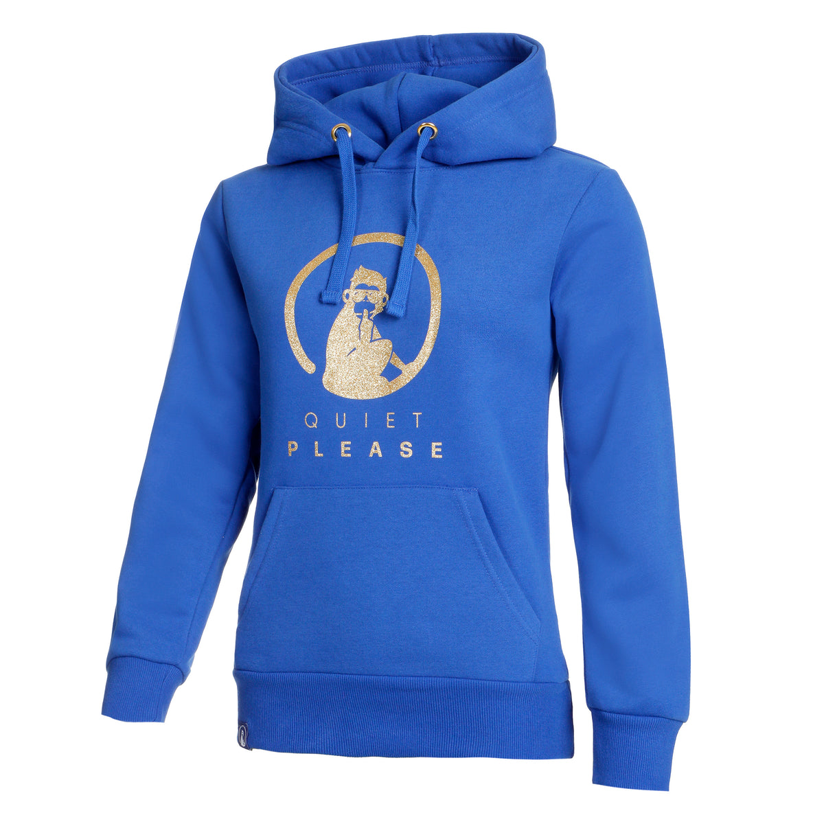 Quiet Please Baseline Logo Sweater met capuchon Dames - blauw, goud