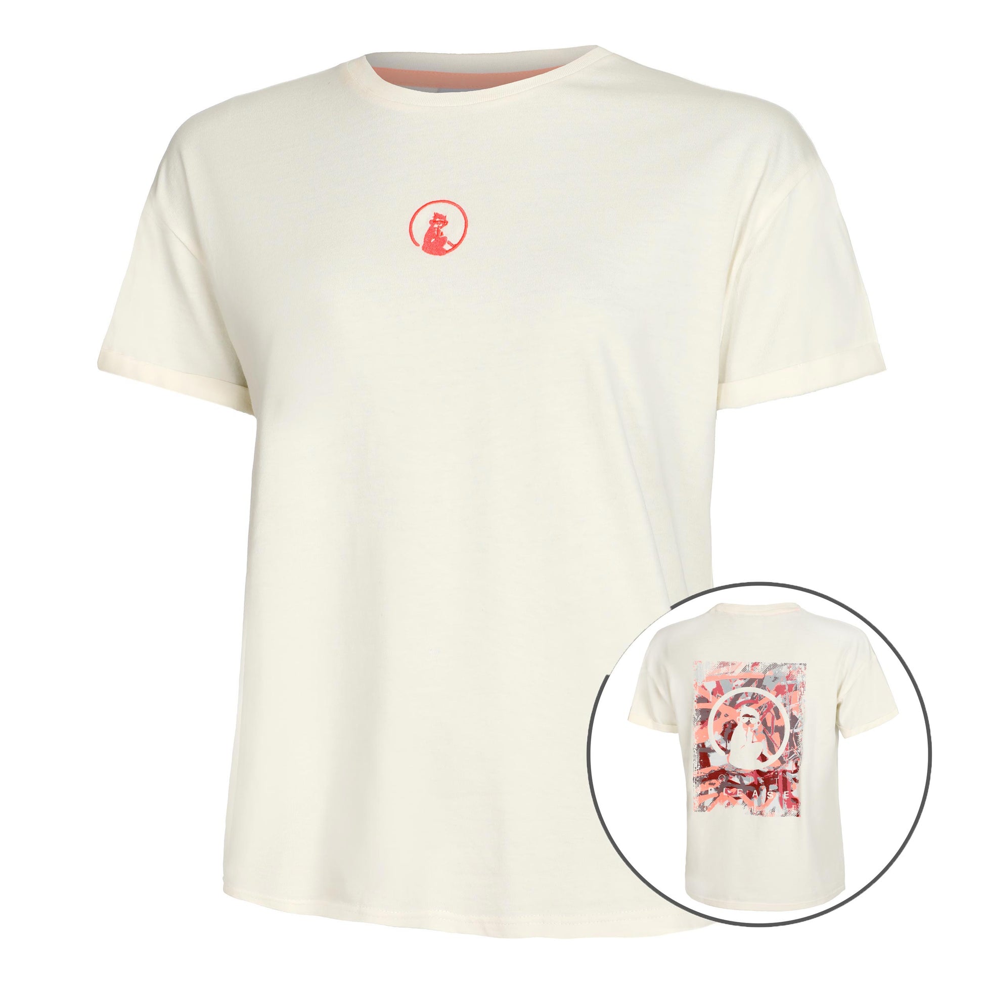 Quiet Please Sketchy T-shirt Dames - wit, rood