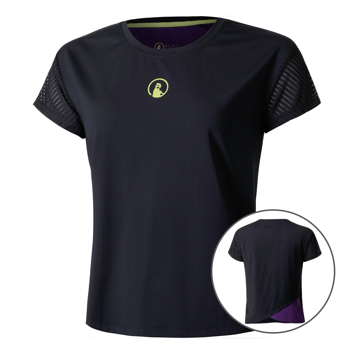Quiet Please Perspectives Cross T-shirt Dames-Donkerblauw