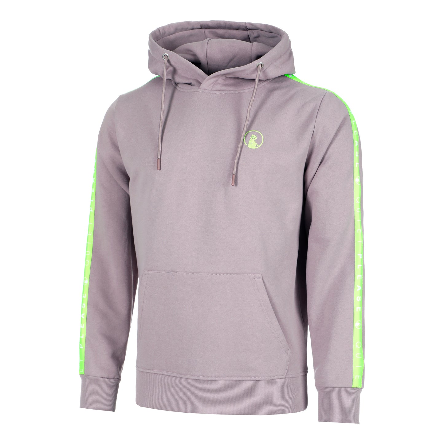 Quiet Please Mind Taped Sweat À Capuche Hommes-Violet,Vert Fluo