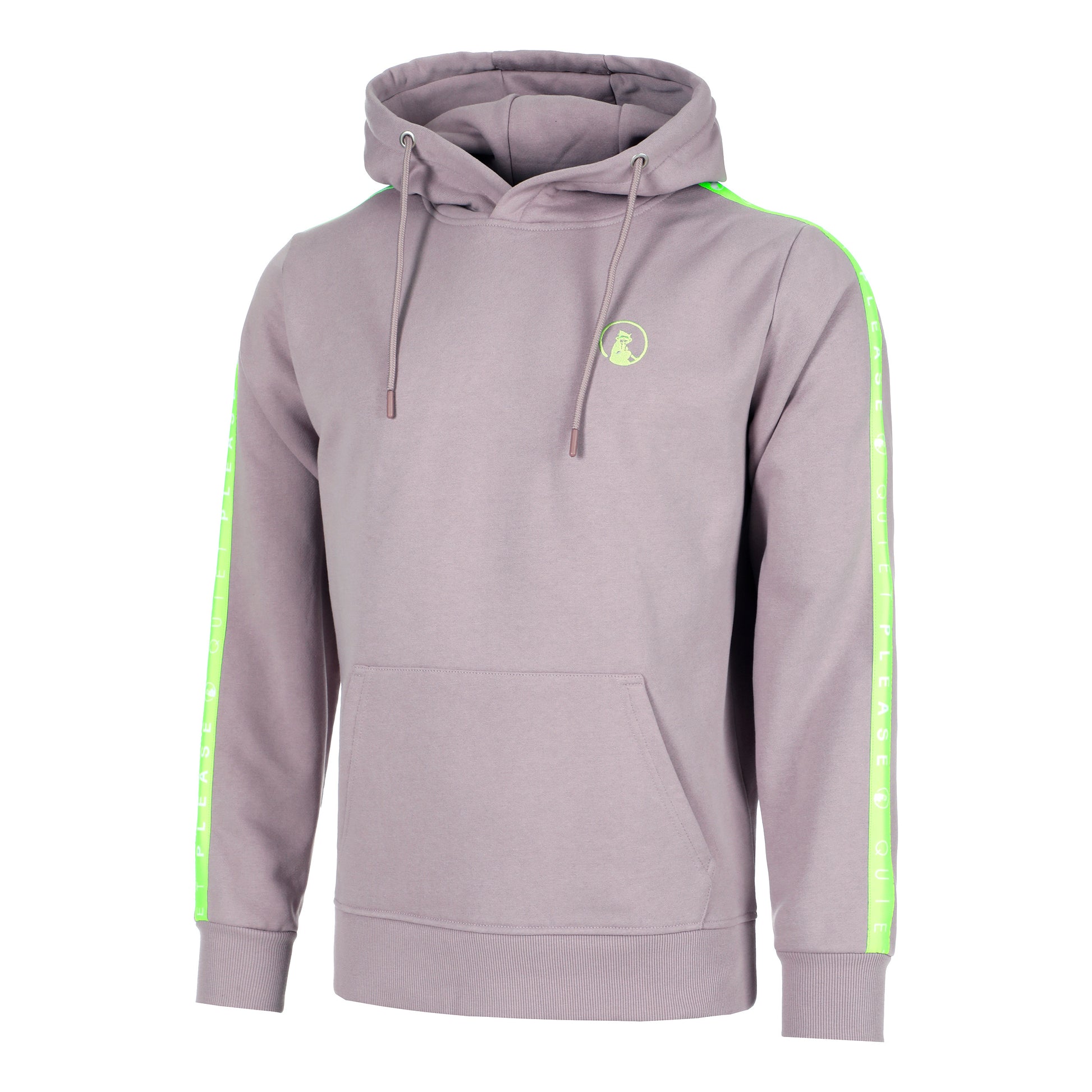 Quiet Please Mind Taped Sweat À Capuche Hommes-Violet,Vert Fluo
