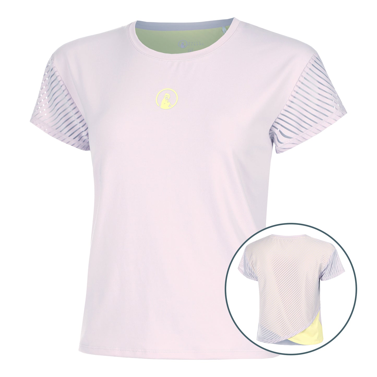 Quiet Please Mind Cross T-shirt Dames-Mauve,Geel