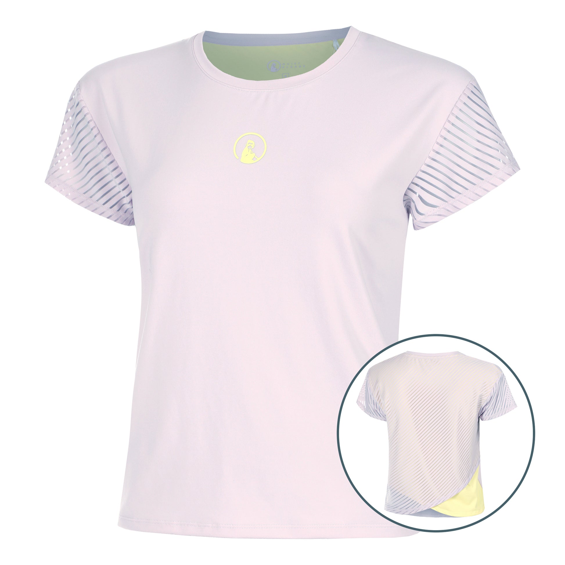 Quiet Please Mind Cross T-shirt Dames-Mauve,Geel