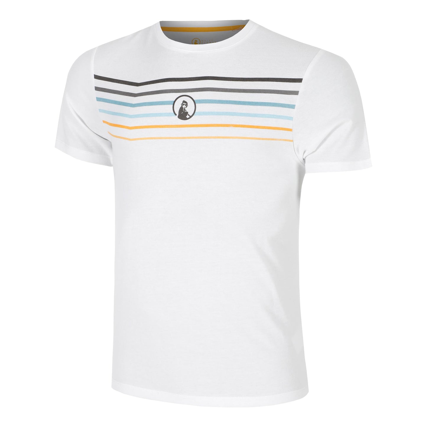 Quiet Please Endlessly Trainings Stripe T-shirt Heren-Wit,Veelkleurig
