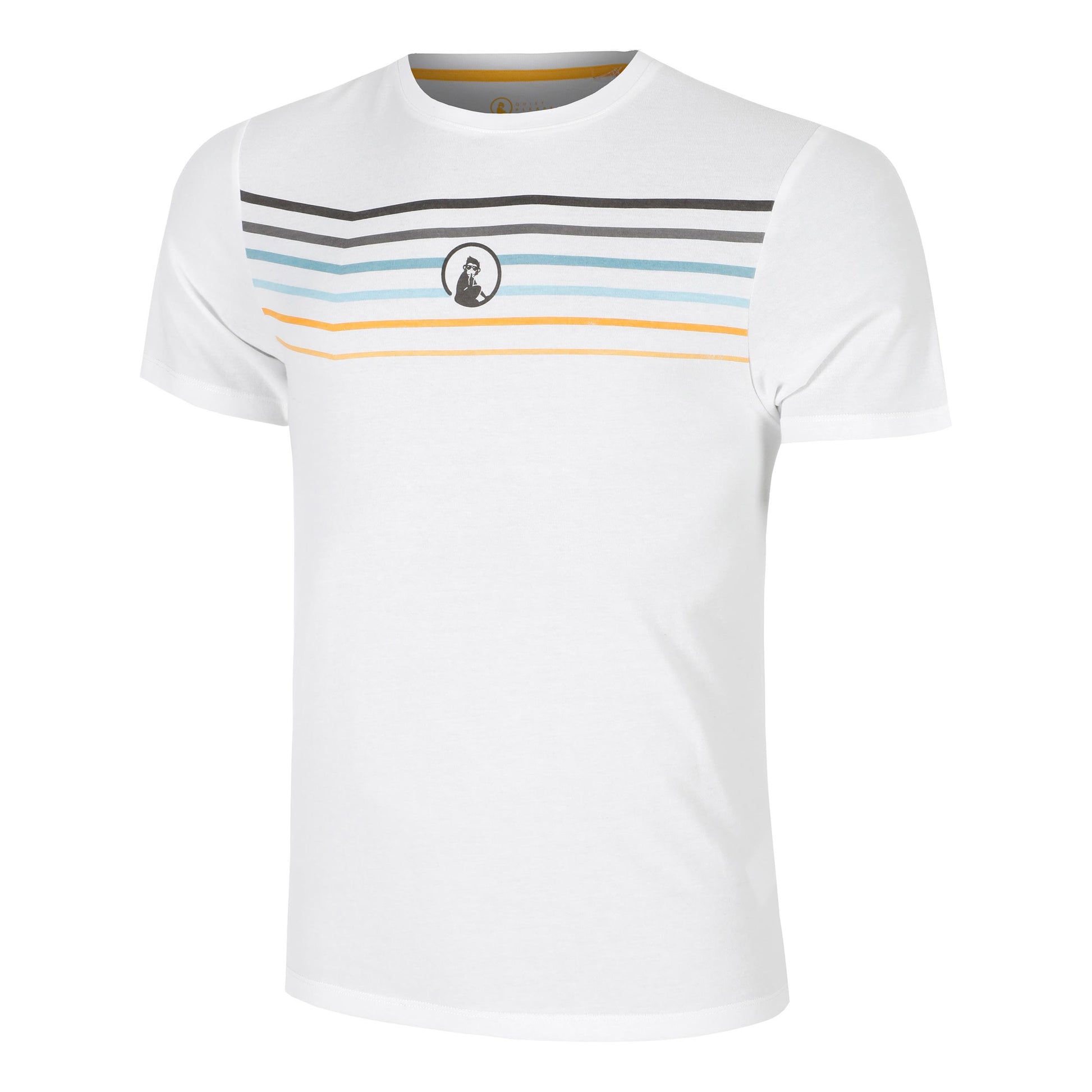 Quiet Please Endlessly Trainings Stripe T-shirt Heren-Wit,Veelkleurig