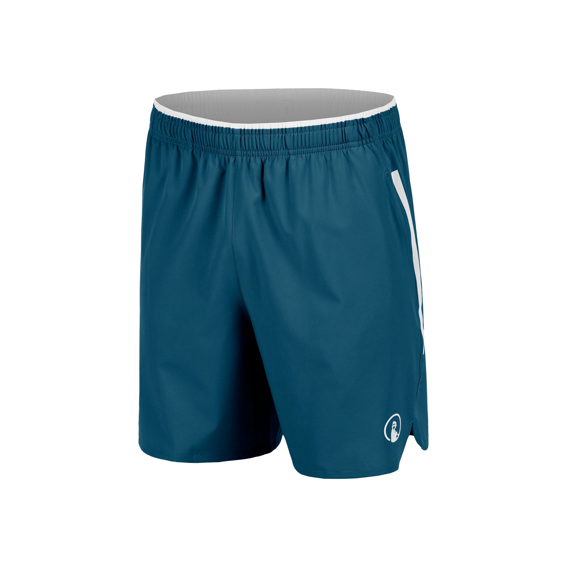 Quiet Please Create Drop 7in Shorts Hommes-Bleu Petrol, Blanc
