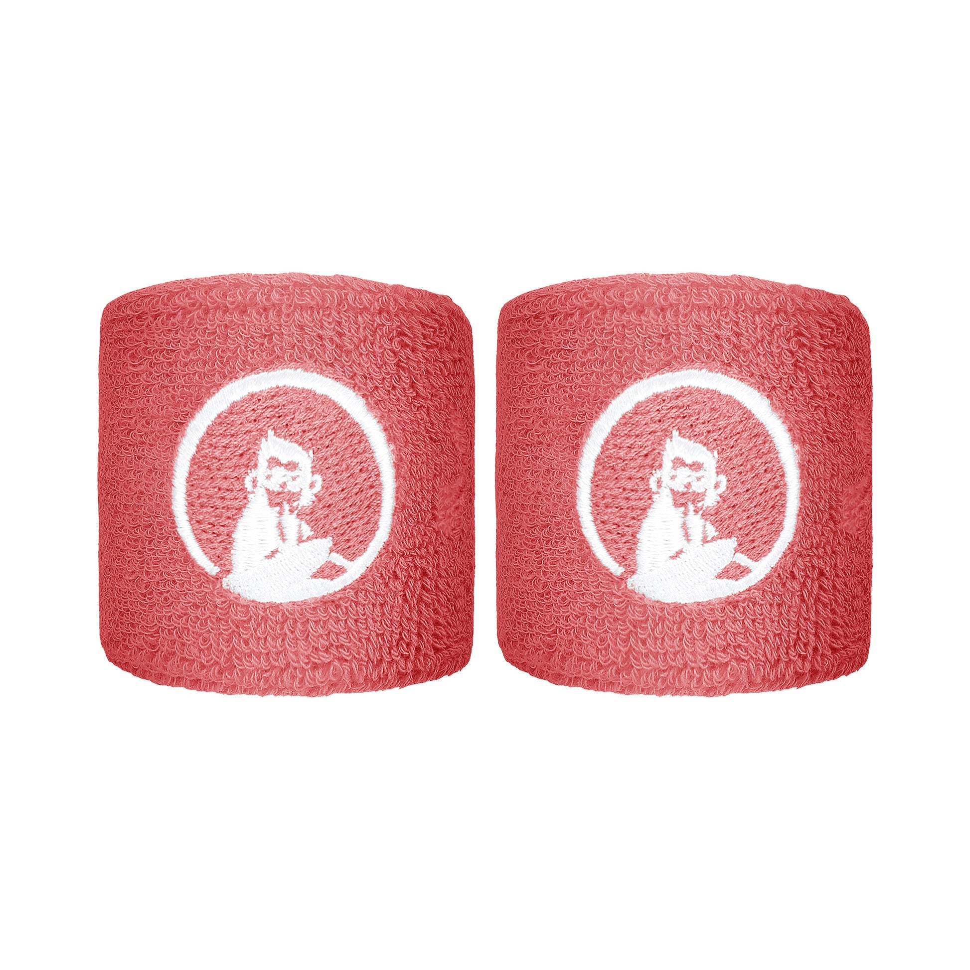 Quiet Please Zweetband Verpakking 2 stuks kort - koraal, wit