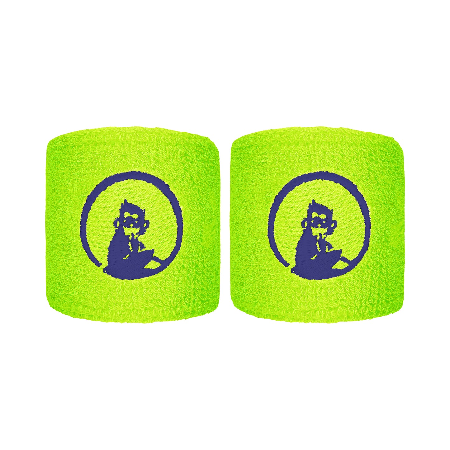 Quiet Please Poignet Pack de 2 unités court - vert fluo, bleu foncé