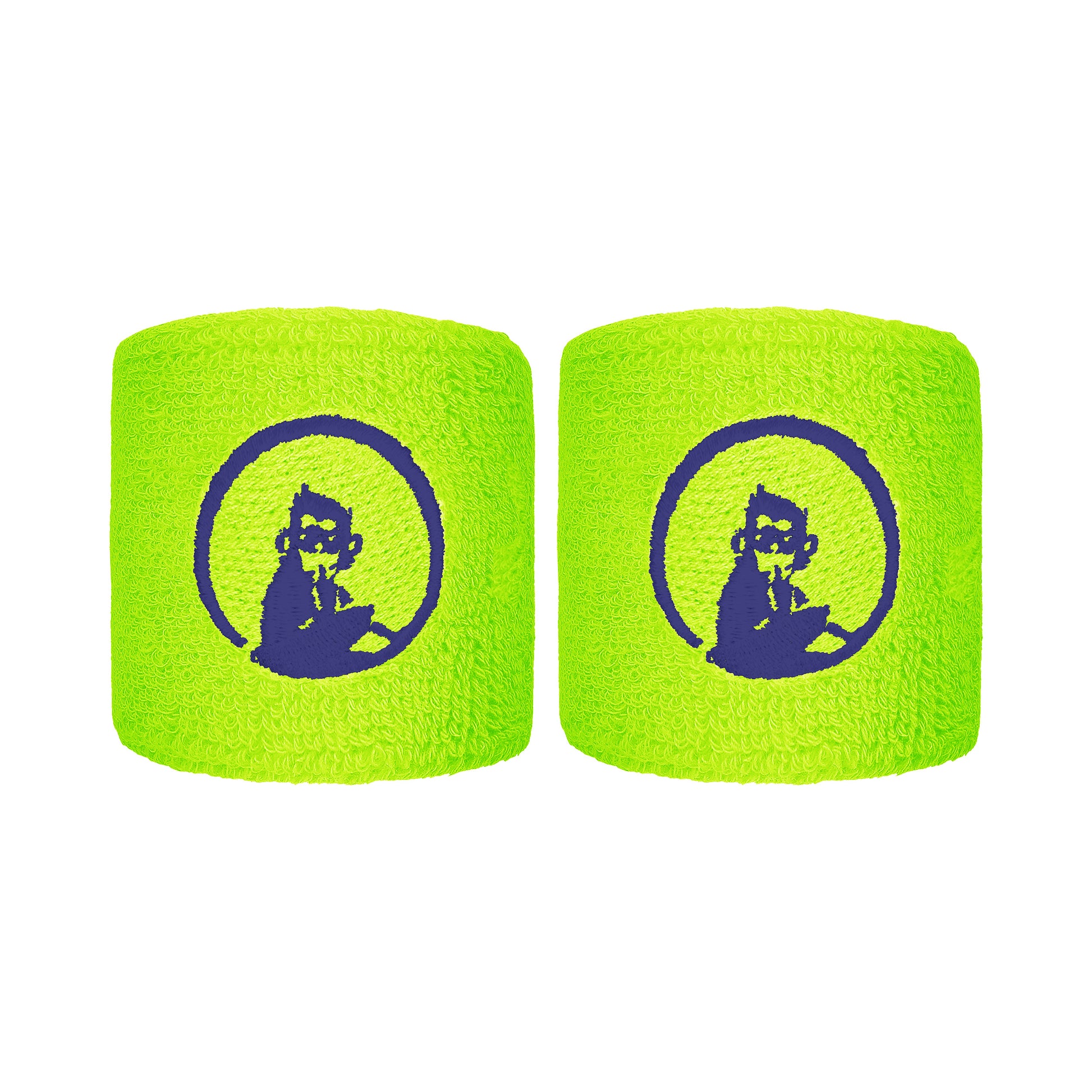 Quiet Please Poignet Pack de 2 unités court - vert fluo, bleu foncé