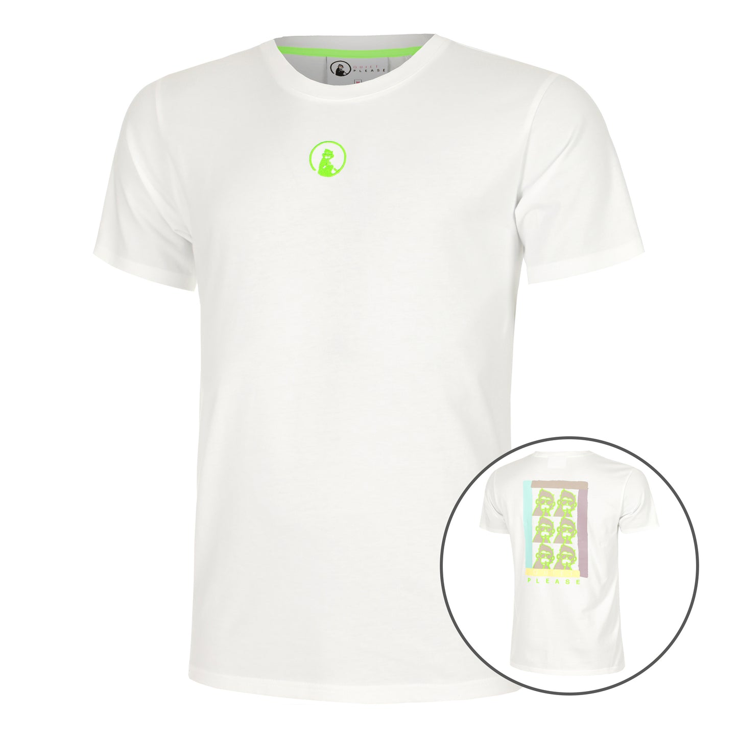 Quiet Please Wild Collage T-shirt Hommes-Blanc,Multicouleur