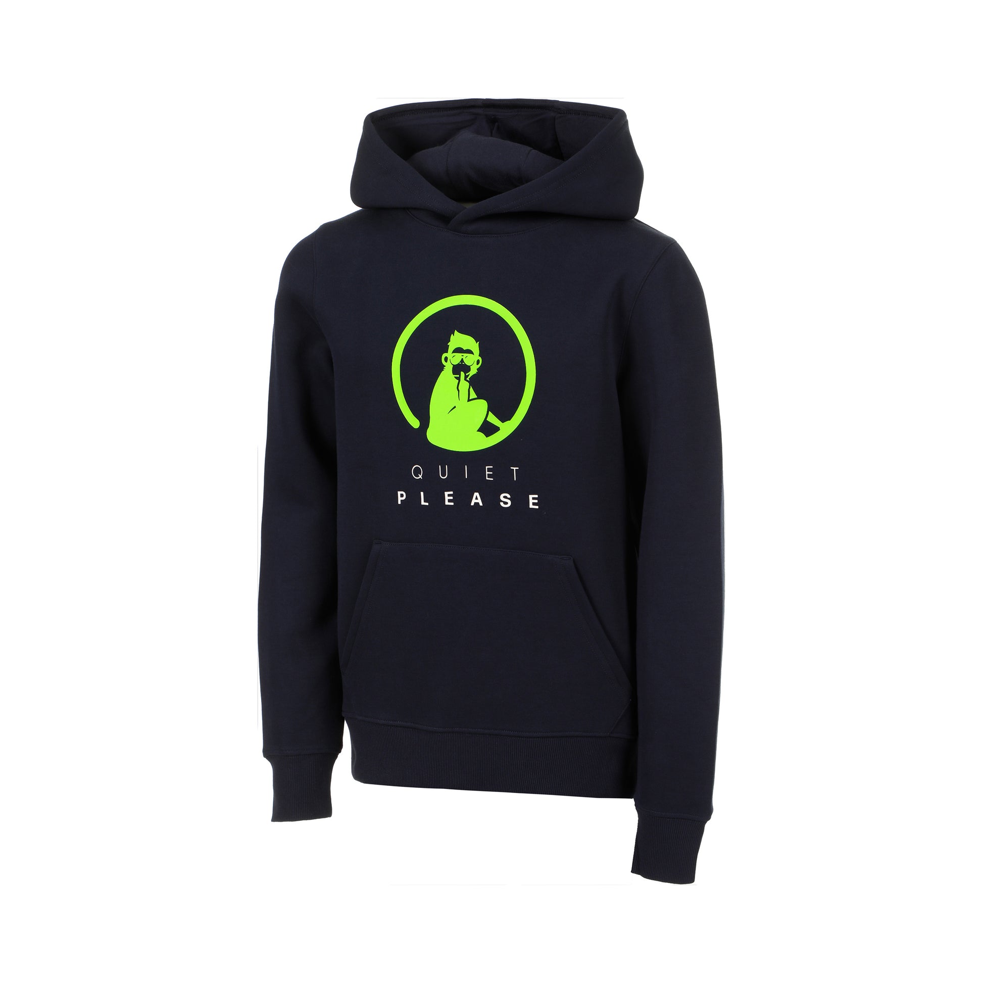 Quiet Please Wild Advantage Logo Sweat À Capuche Garçons-Bleu Foncé,Vert Fluo