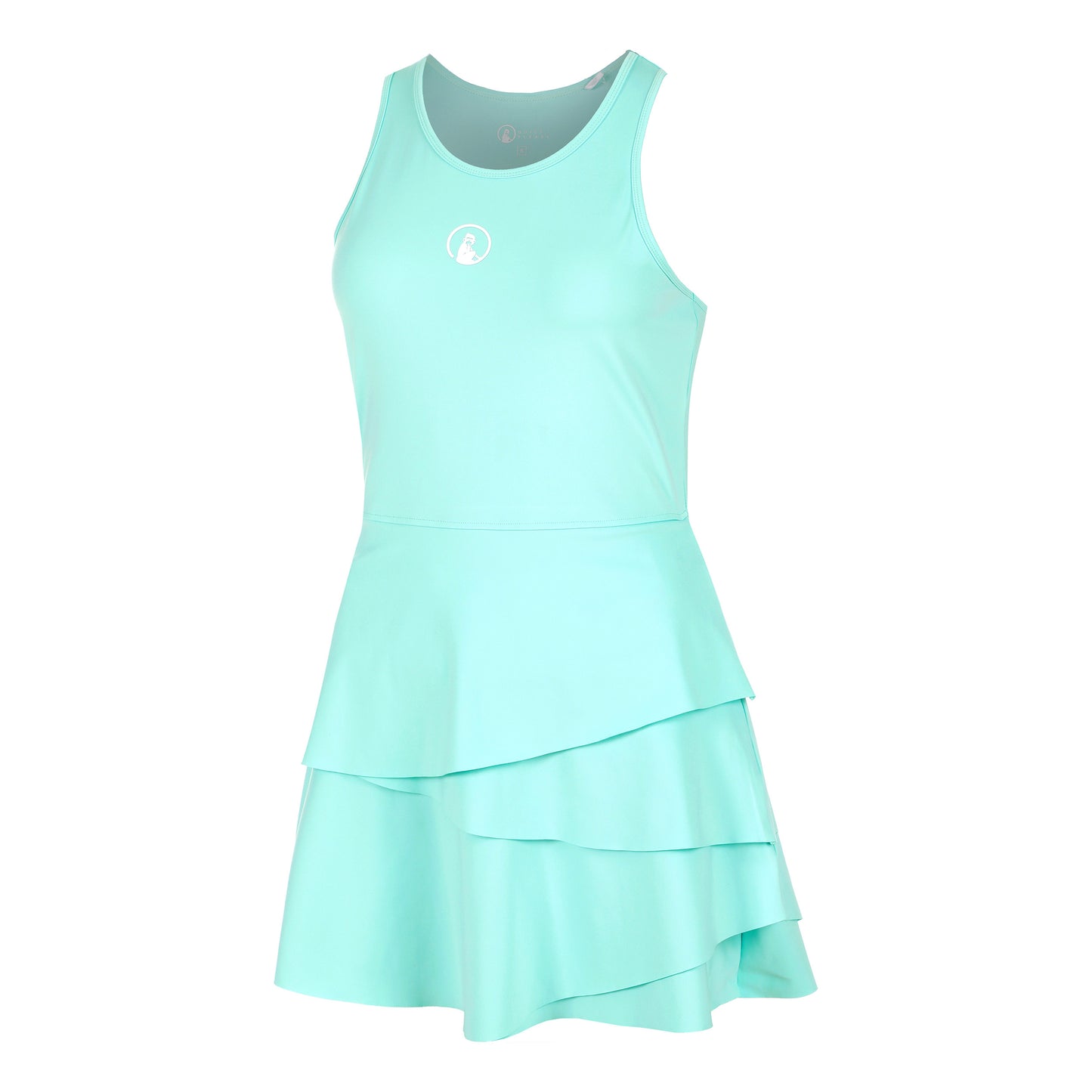 Quiet Please Wild Flounce Robe Femmes-Turquoise,Blanc