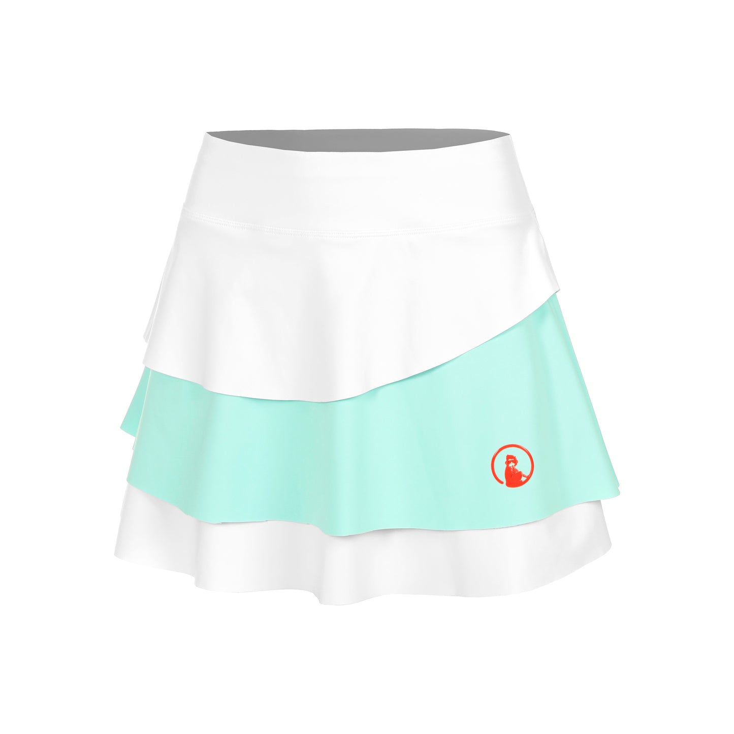 Quiet Please Wild Flounce Jupe Femmes-Blanc,Turquoise