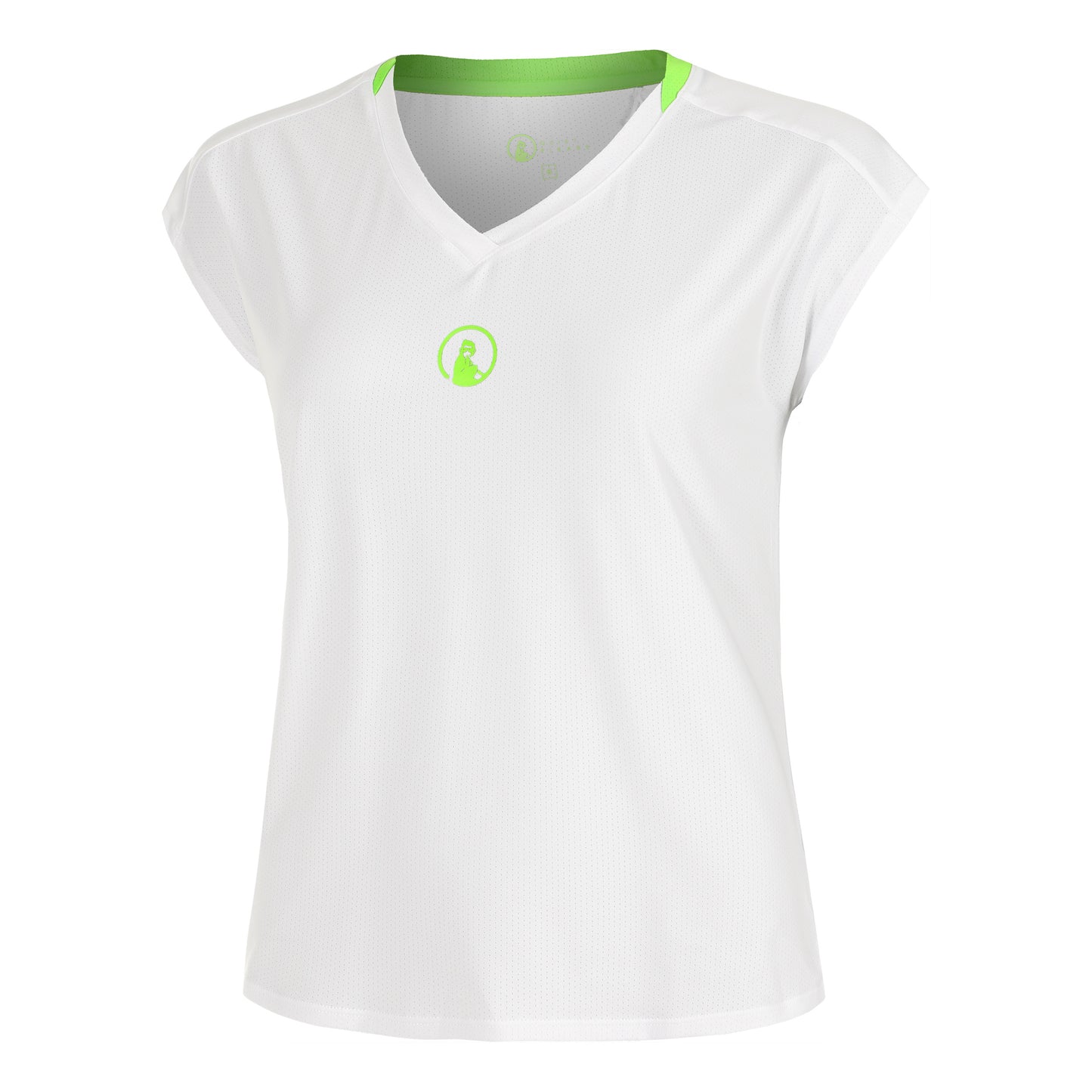 Quiet Please Wild Volley T-shirt Dames-Wit,Neongroen