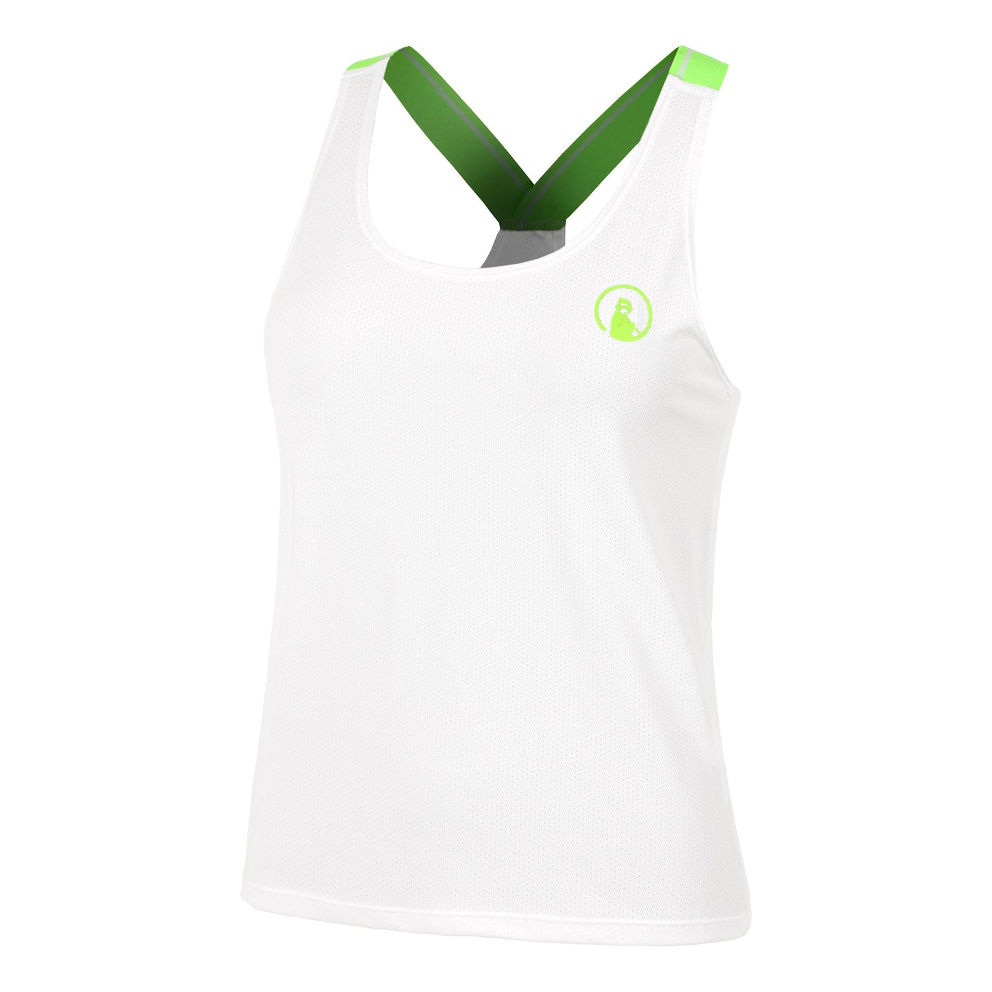 Quiet Please Wild Serve & Volley 2.0 Tanktop Dames-Wit,Neongroen