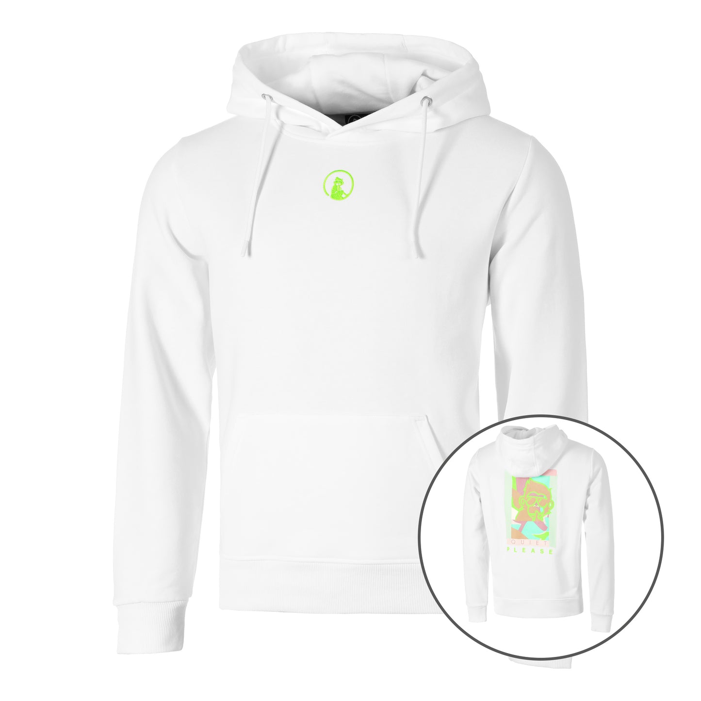 Quiet Please Wild Collage Sweat À Capuche Hommes-Blanc,Multicouleur