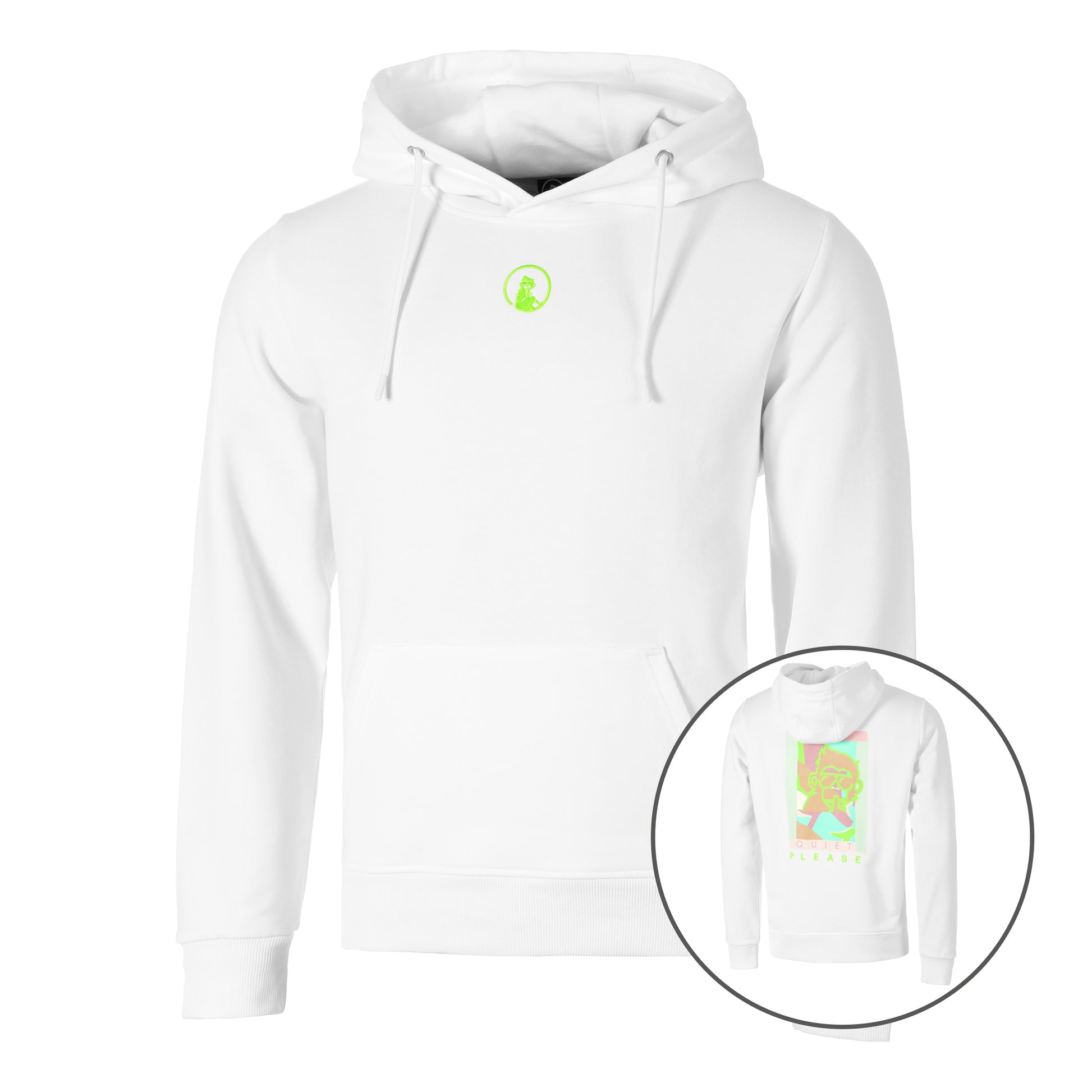 Quiet Please Wild Collage Sweat À Capuche Hommes-Blanc,Multicouleur