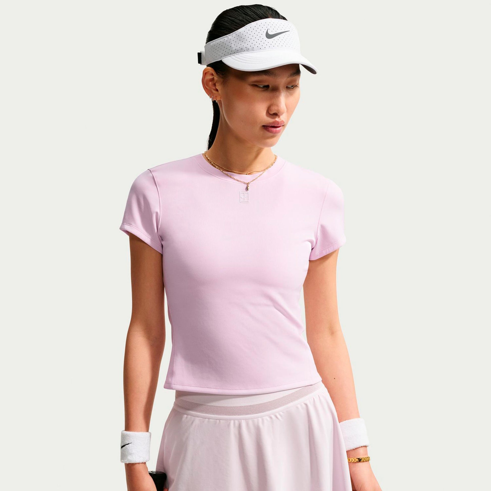 Nike Court Dri-FIT Advantage T-shirt Dames - pastelroze