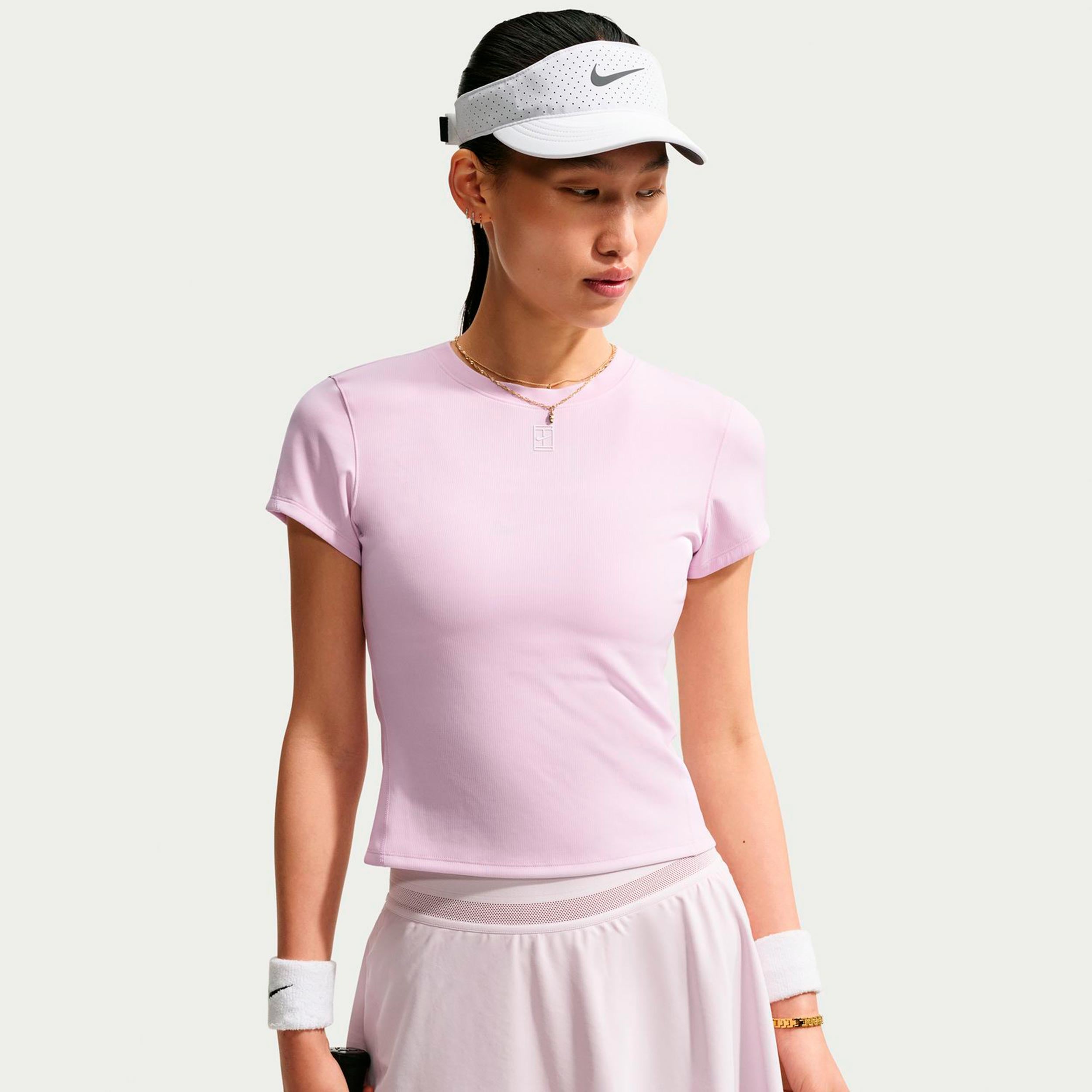 Nike Court Dri-FIT Advantage T-shirt Dames - pastelroze