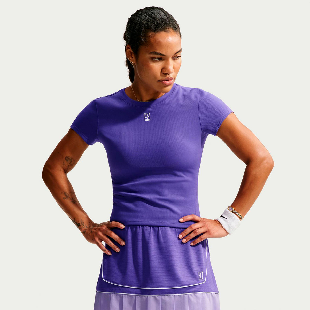 Nike Court Dri-FIT Advantage T-shirt Dames - lila