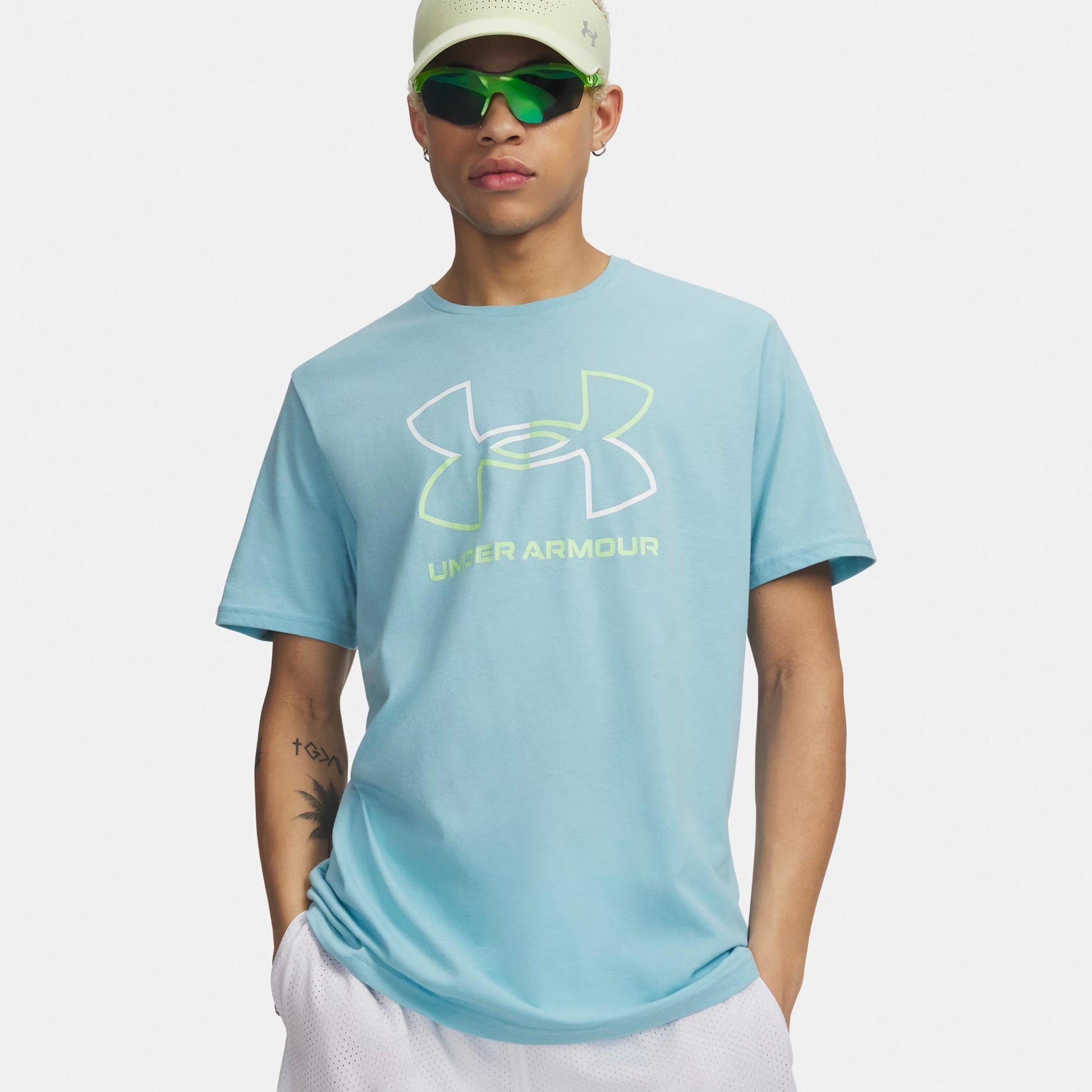 Under Armour Foundation Update T-shirt Hommes-bleu, blanc