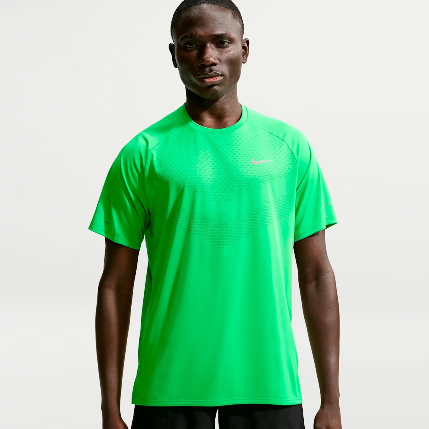 Nike Stride  Hardloopshirt Heren - groen, zilver