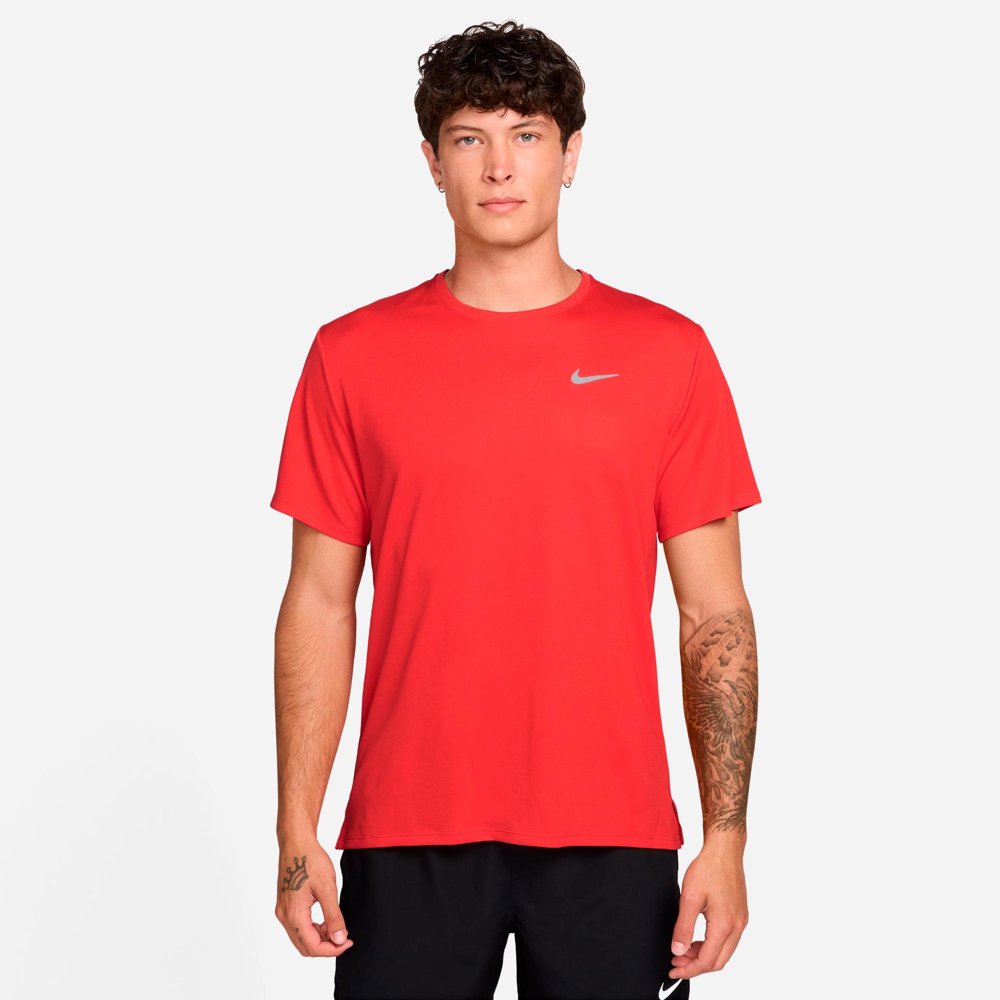 Nike Miler Maillot de course Hommes - rouge clair, argent